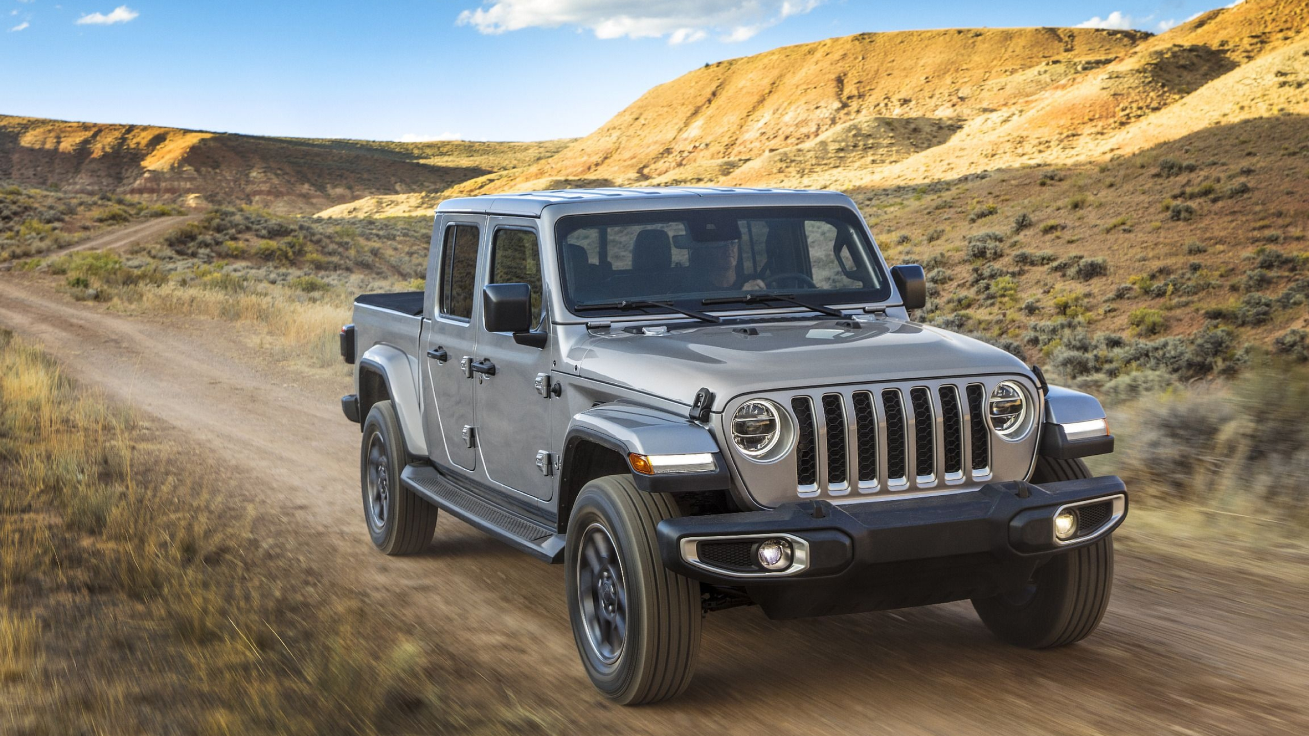 Jeep Gladiator, Dominating presence, All-terrain conqueror, Relentless performance, 2560x1440 HD Desktop