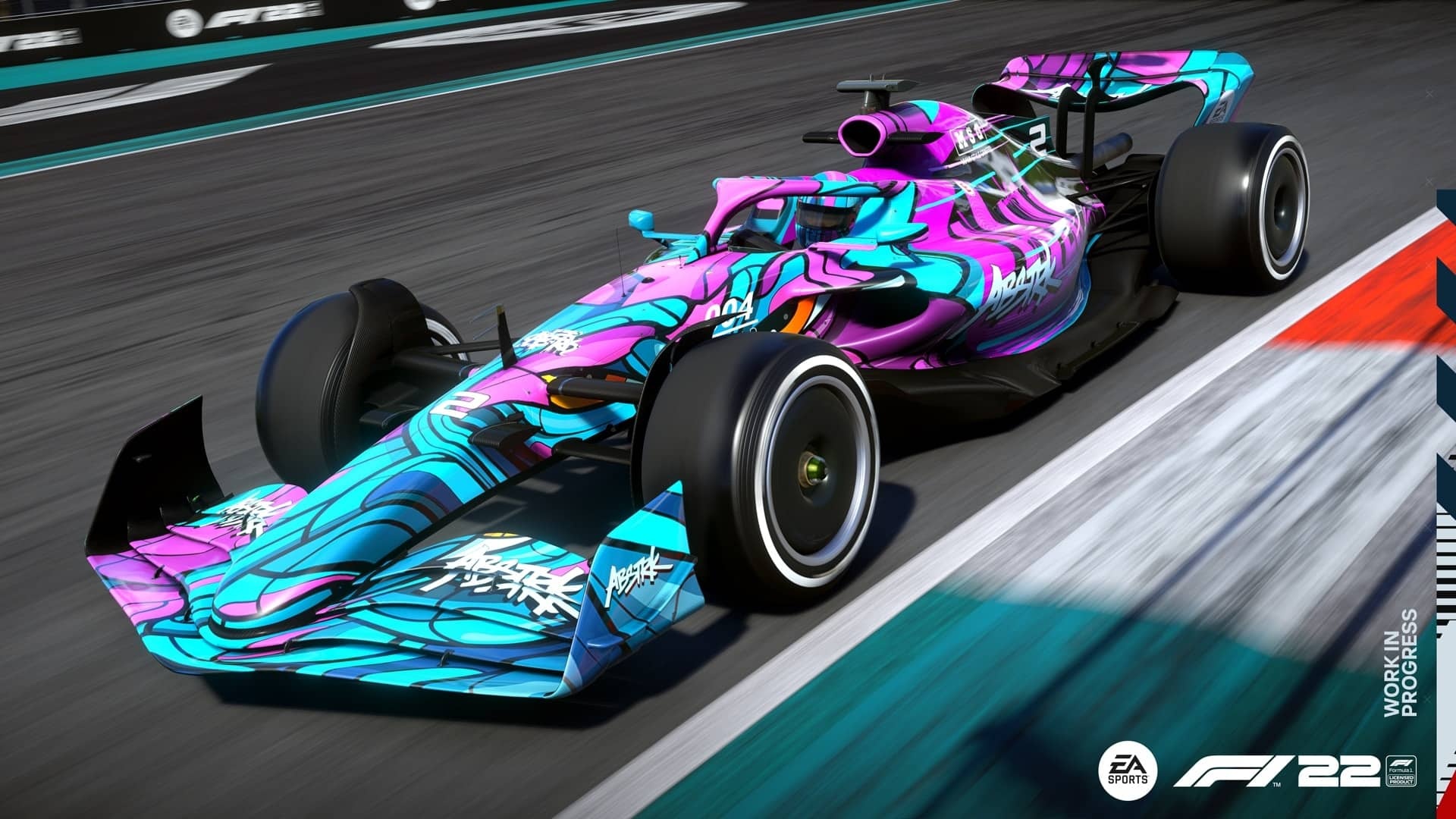F1 22 video game, Formula One race car, Miami International Autodrome circuit, Full HD Desktop wallpaper