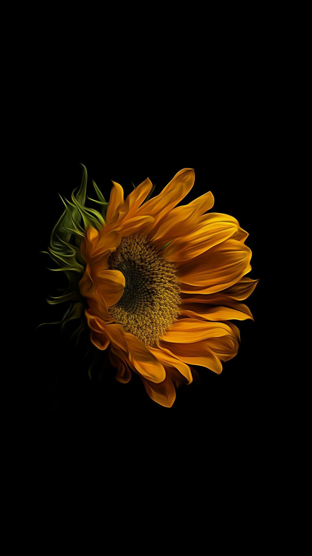 Sunflower yellow portrait wallpaper, Beautiful art, Vibrant colors, Captivating beauty, 1080x1920 Full HD Phone