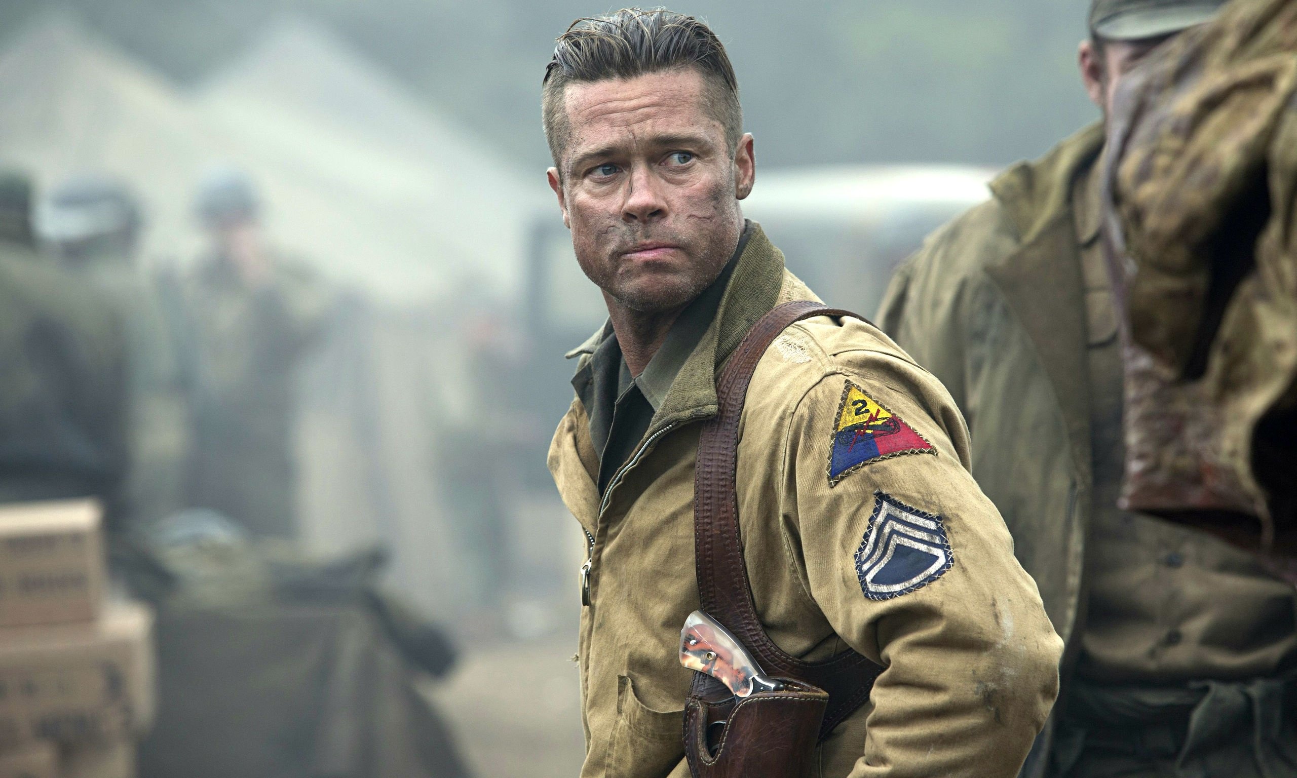 Brad Pitt, Celebs, Fury, Military tank, 2560x1540 HD Desktop