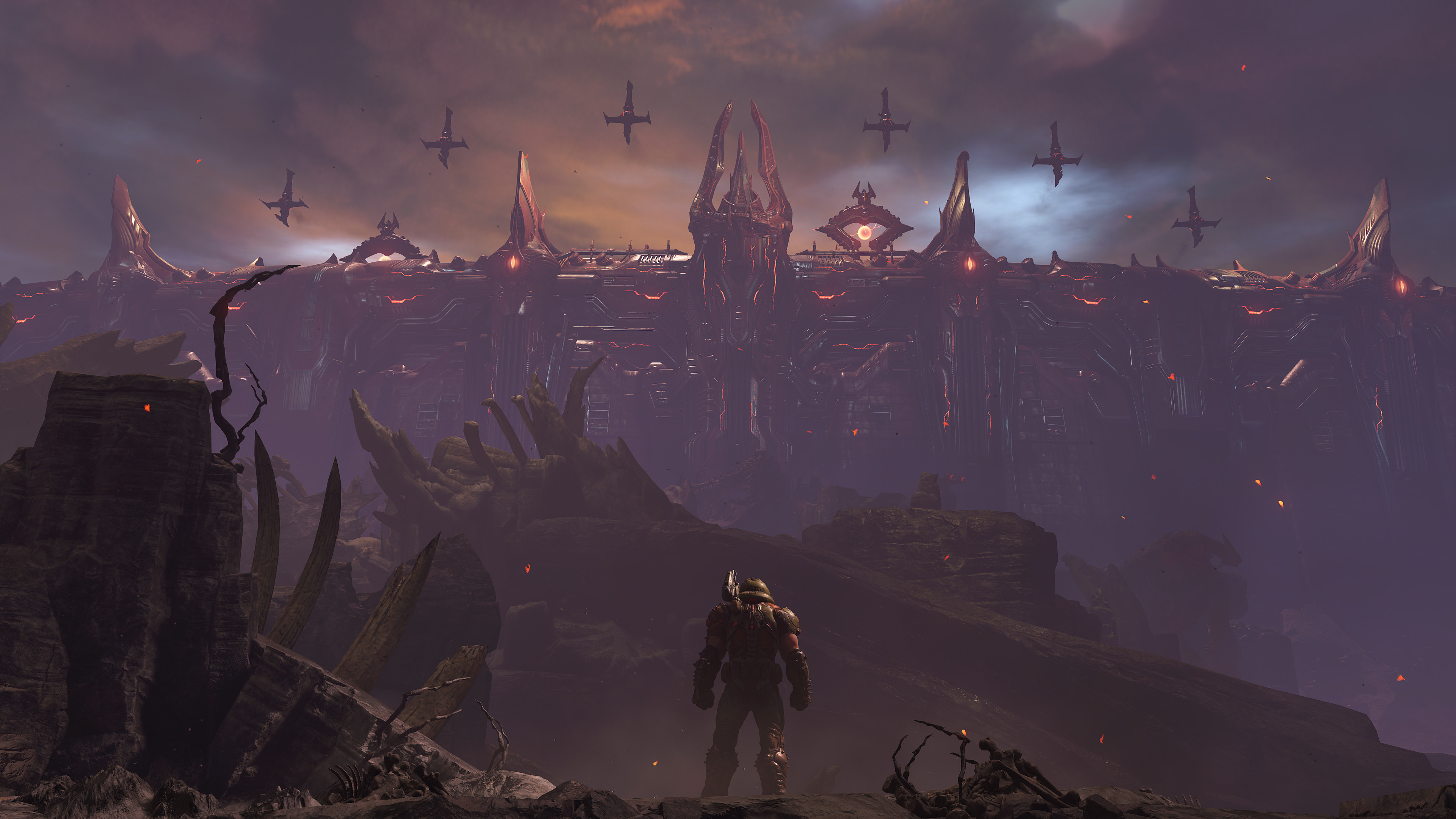 Doom Slayer, Immora fortress, Doom Eternal, 4K Desktop wallpaper
