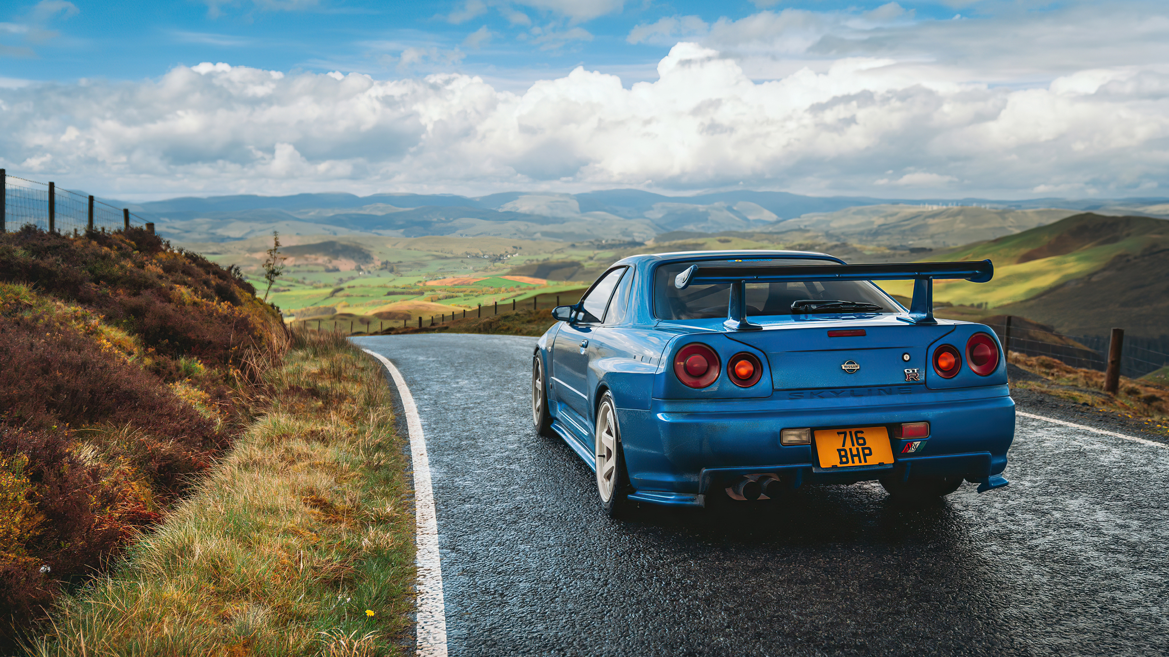 Country road, Nissan Skyline R34 Wallpaper, 3840x2160 4K Desktop