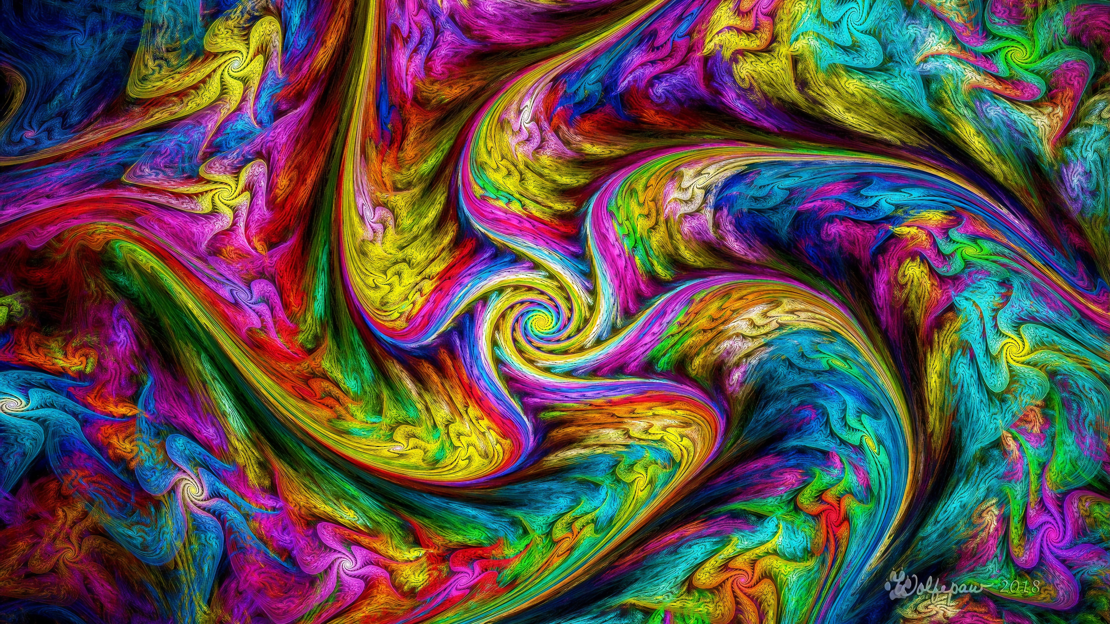 Fractal, Swirls Wallpaper, 3840x2160 4K Desktop