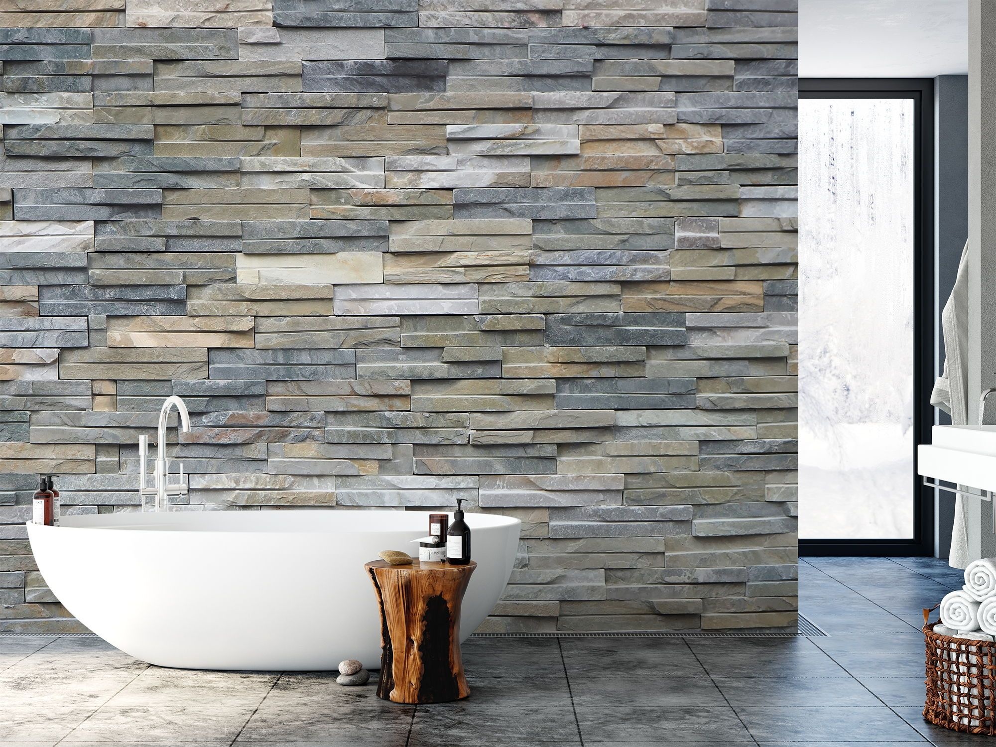 Gray Slate, Slate brick texture, Removable wall mural, Faux walls, 2000x1500 HD Desktop