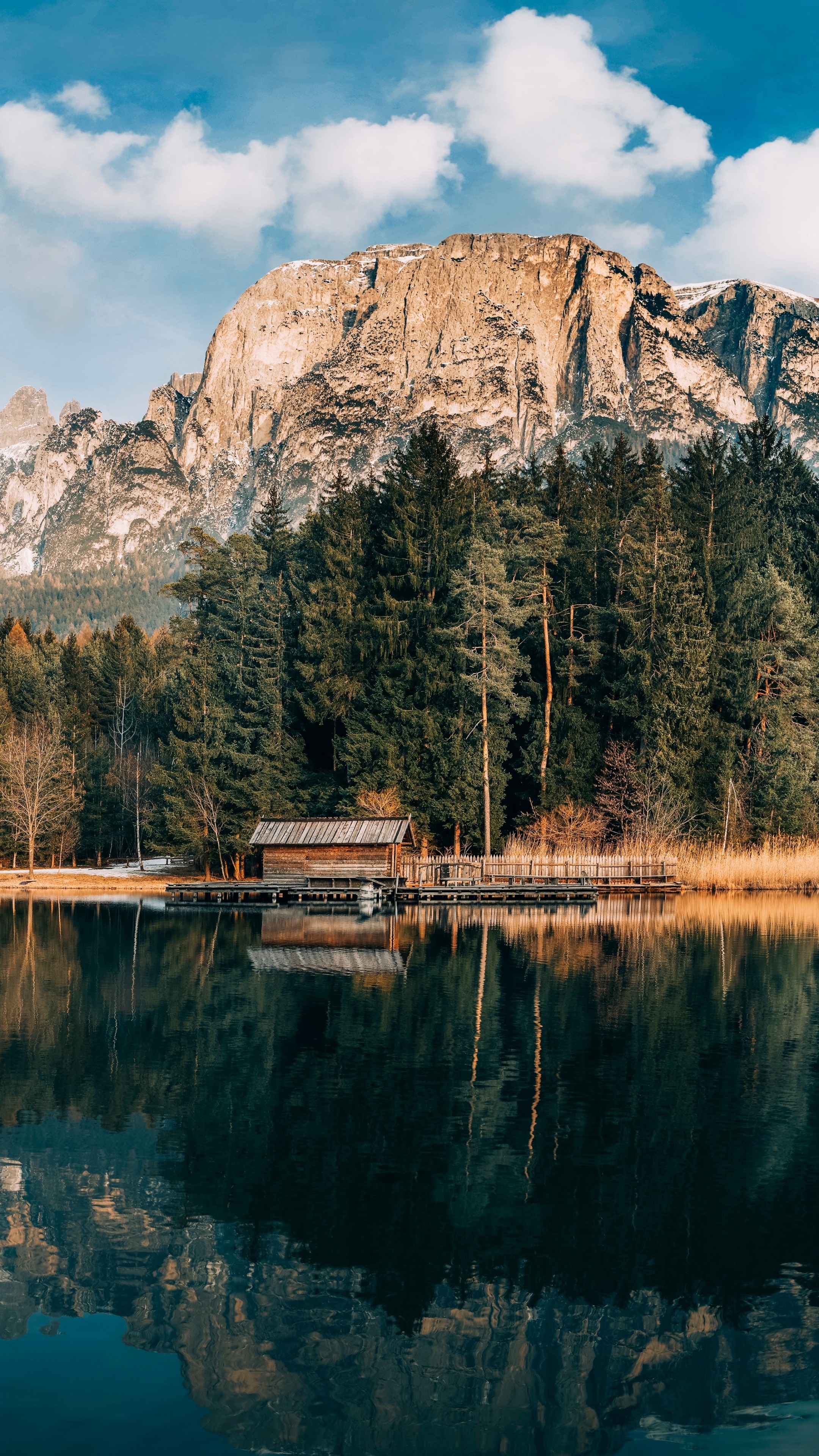 5K, Mountains, Lake, Forest, Nature, 2160x3840 4K Phone