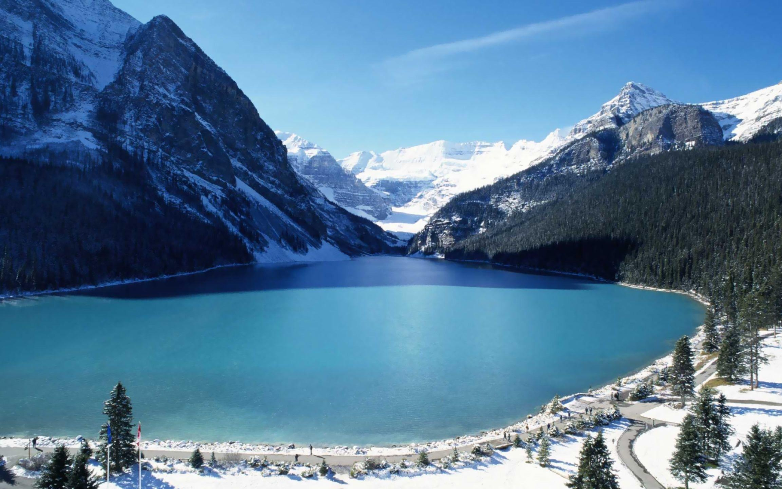 Lake Louise, Winter lake charm, Desktop wallpapers, Breathtaking scenes, 2560x1600 HD Desktop