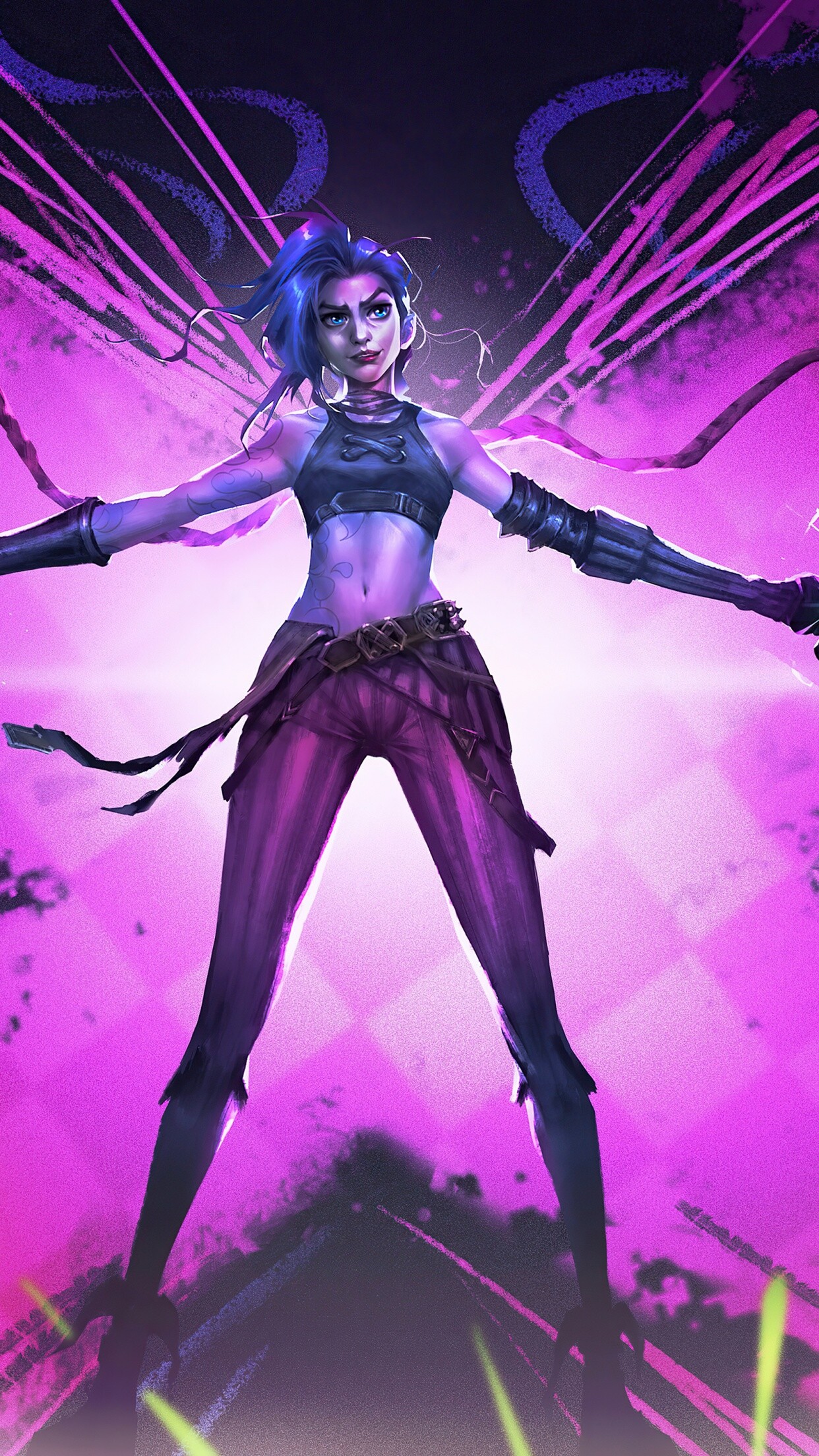 Arcane: League of Legends, Jinx wallpaper, Netflix series, 1250x2210 HD Phone