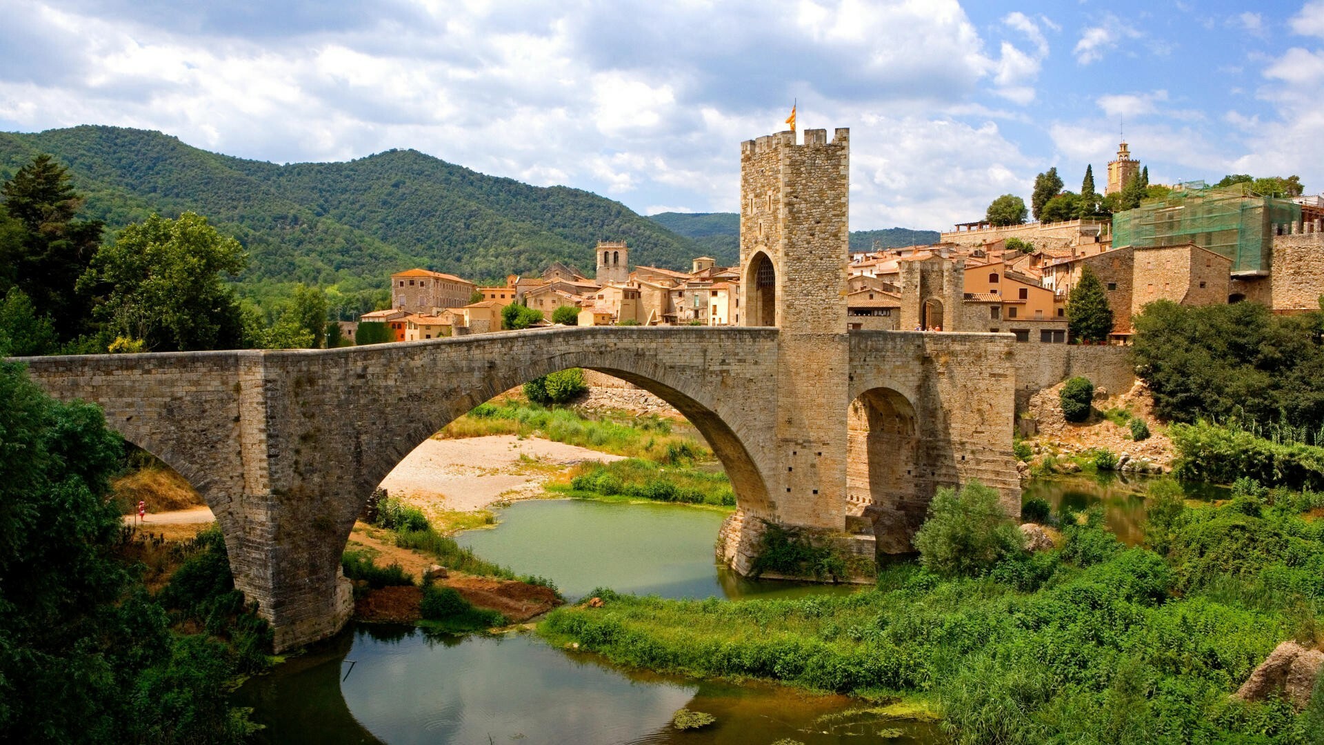 Bridge of Besalu, Spain Wallpaper, 1920x1080 Full HD Desktop