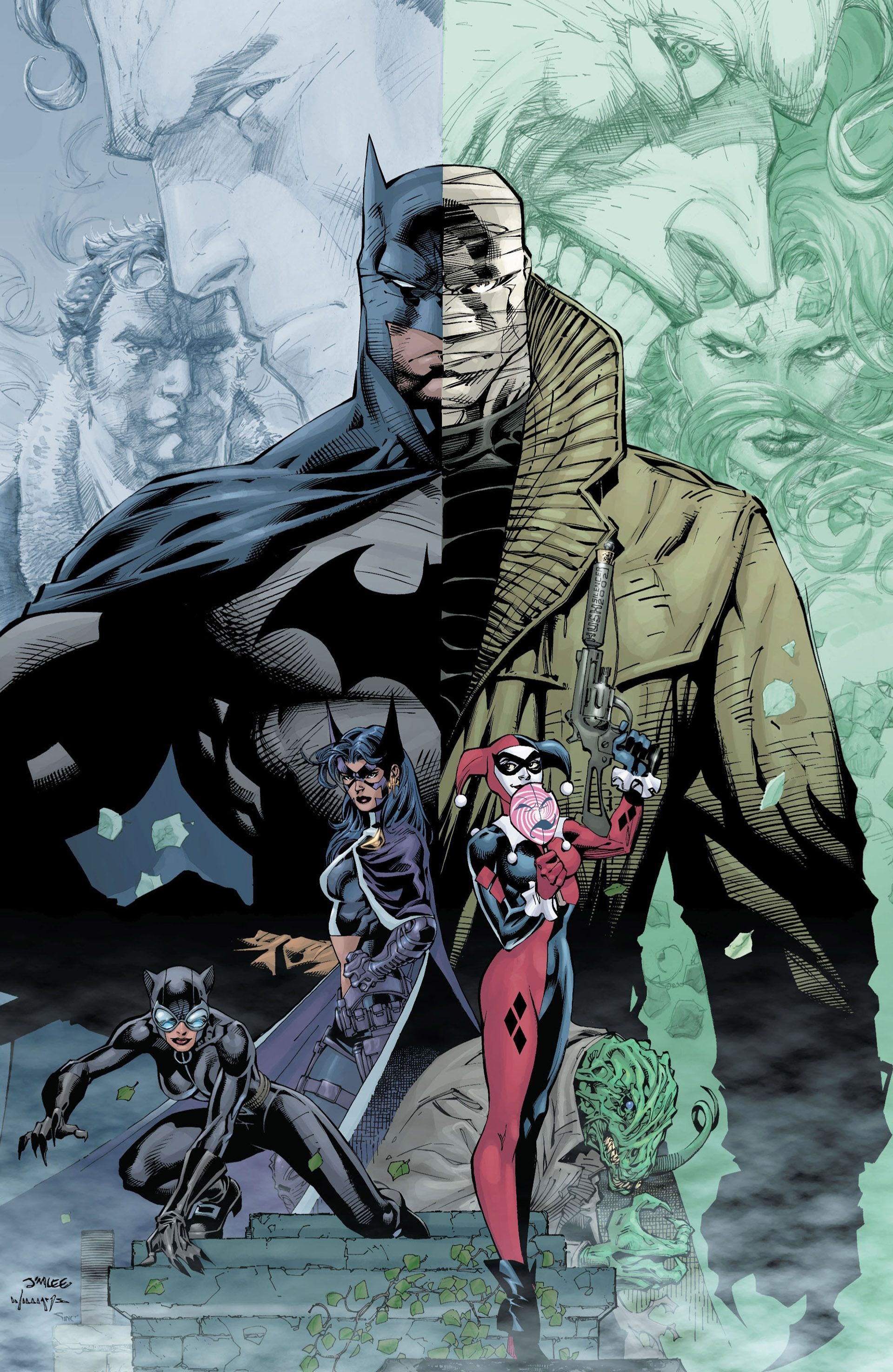 Batman hush, Dramatic scenes, Grisly art, Mysterious figure, Comic realism, 1920x2960 HD Phone