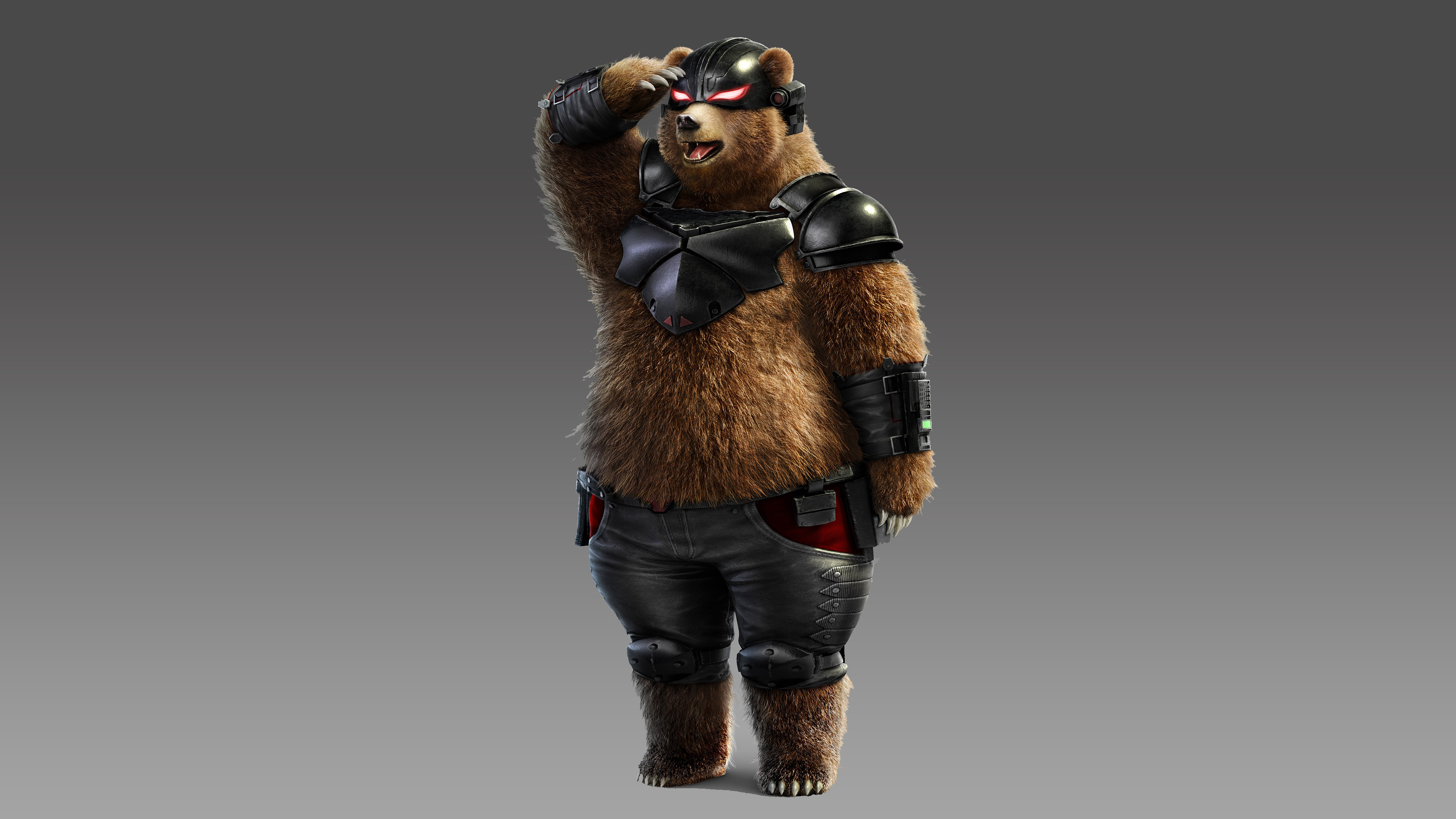 Kuma, Tekken 7, tactical combat armor, 4K Desktop wallpaper