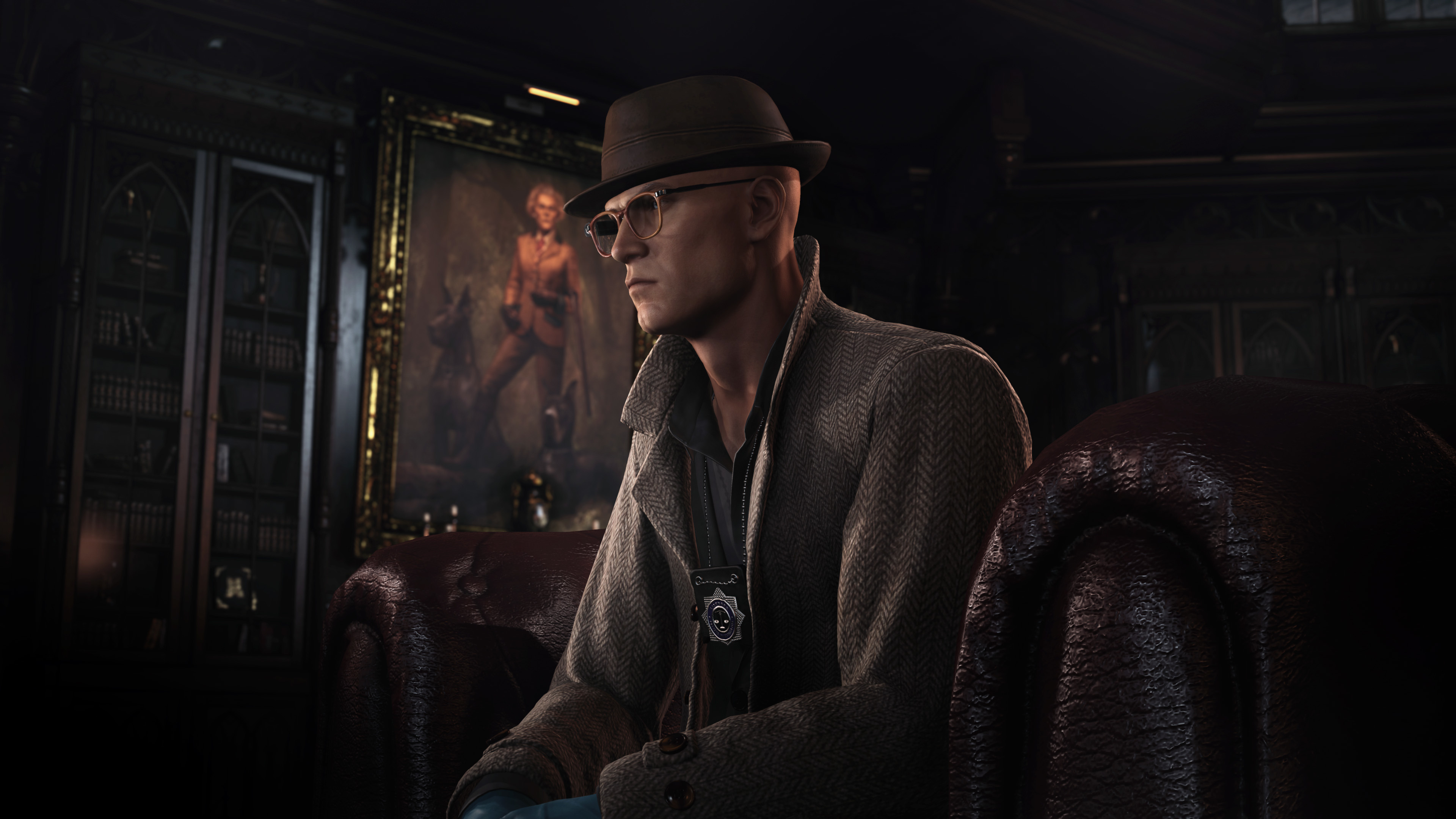 Agent 47 detective disguise, Alexa Carlisle portrait, HITMAN 3, 4K Desktop wallpaper