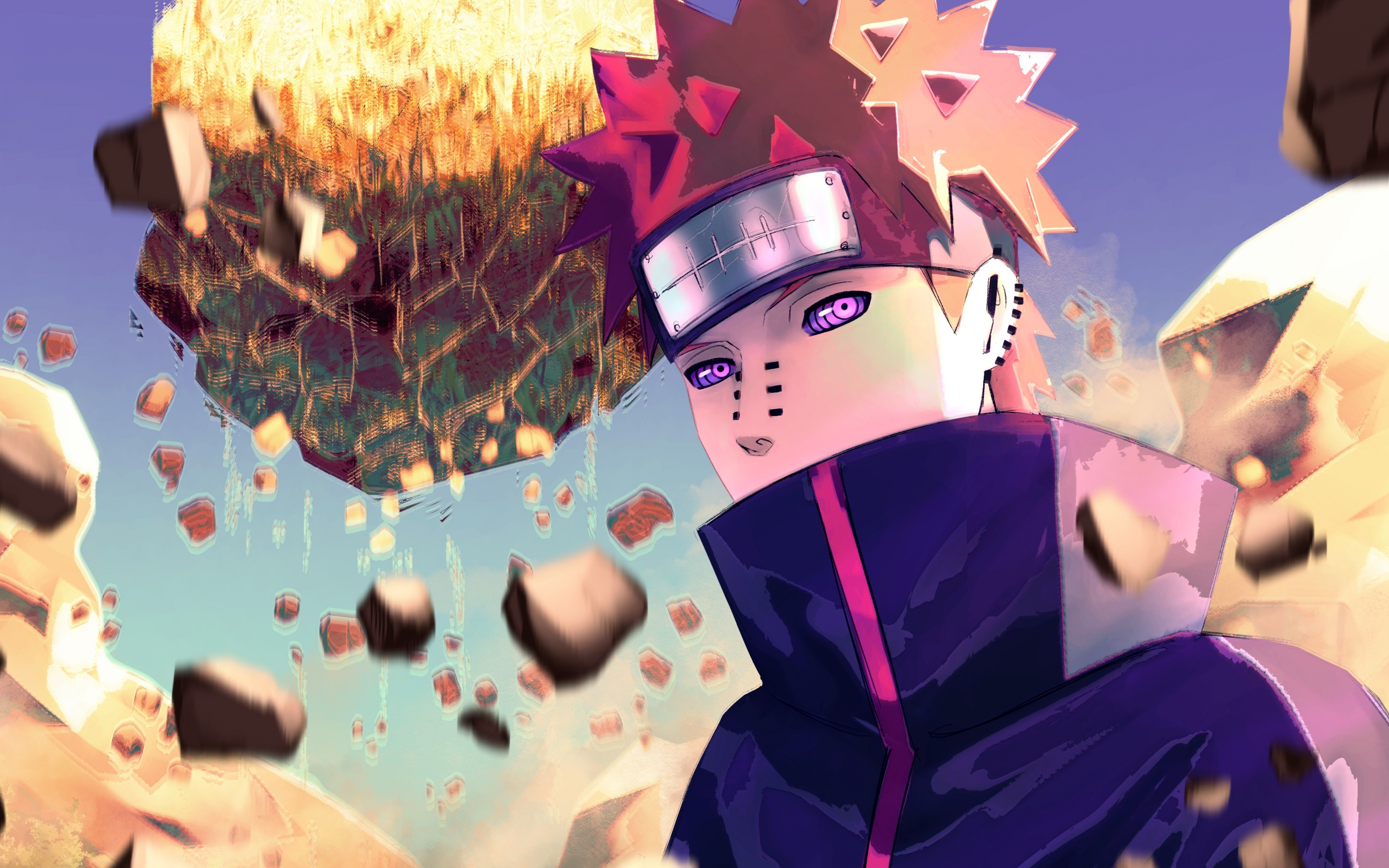 Pain Deva Path, Chibaku Tensei, Rinnegan, HD Desktop wallpaper