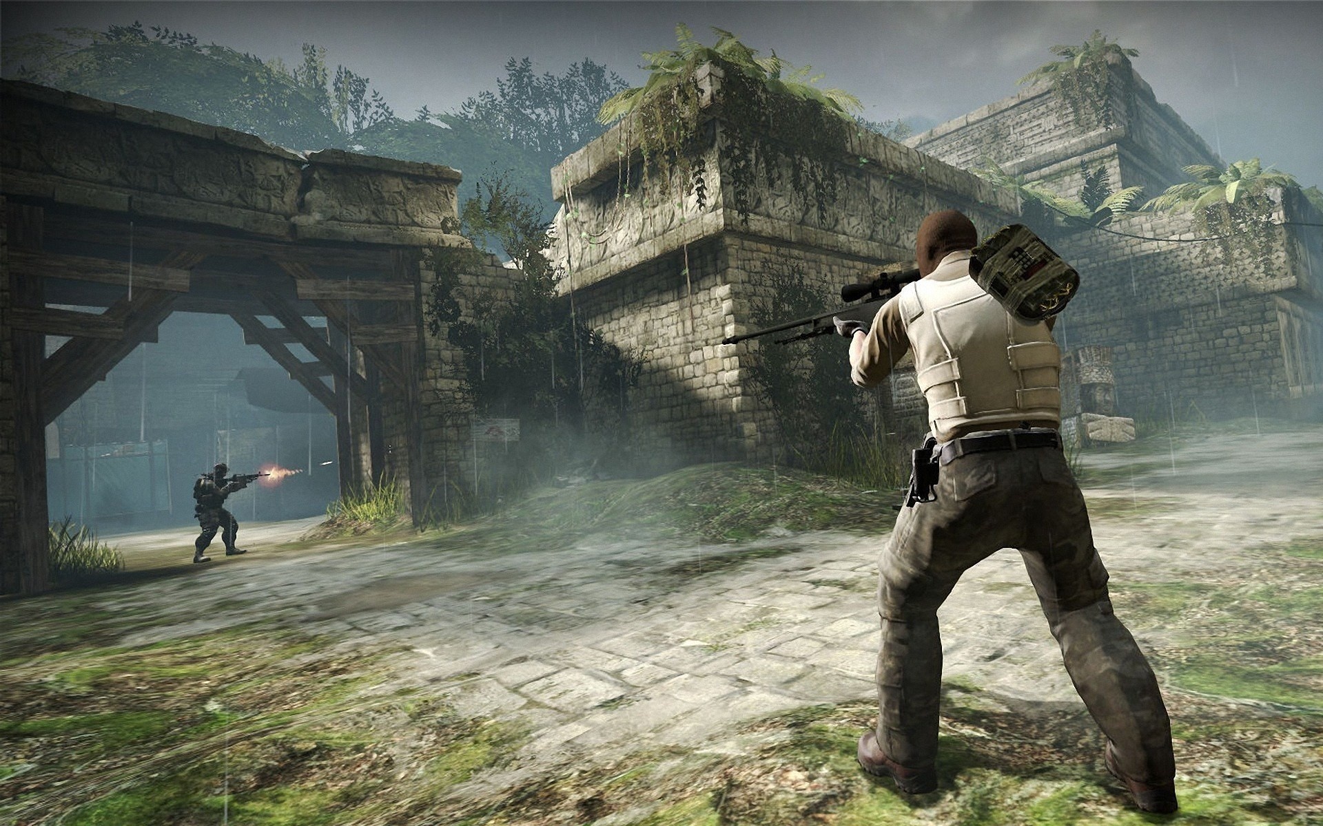 de_aztec map, Counter-Strike: Global Offensive, Terrorist sniper, HD Desktop wallpaper