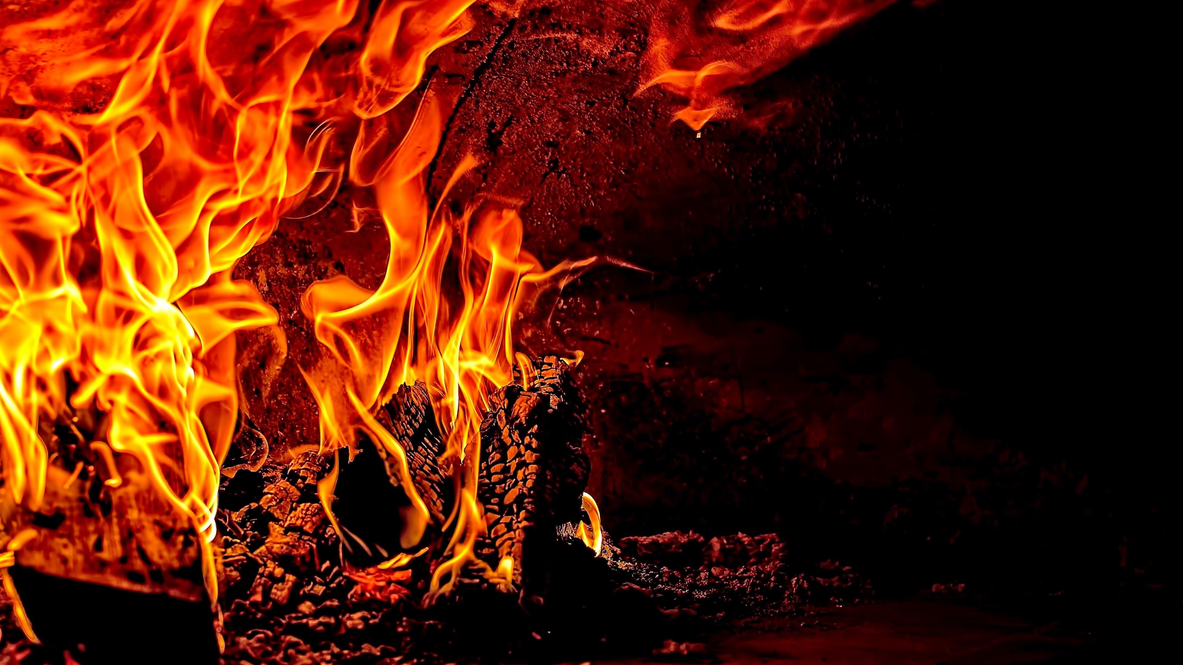 Fire 4K, Ultra HD flames, Intense heat, Vivid visuals, Powerful inferno, 3840x2160 4K Desktop