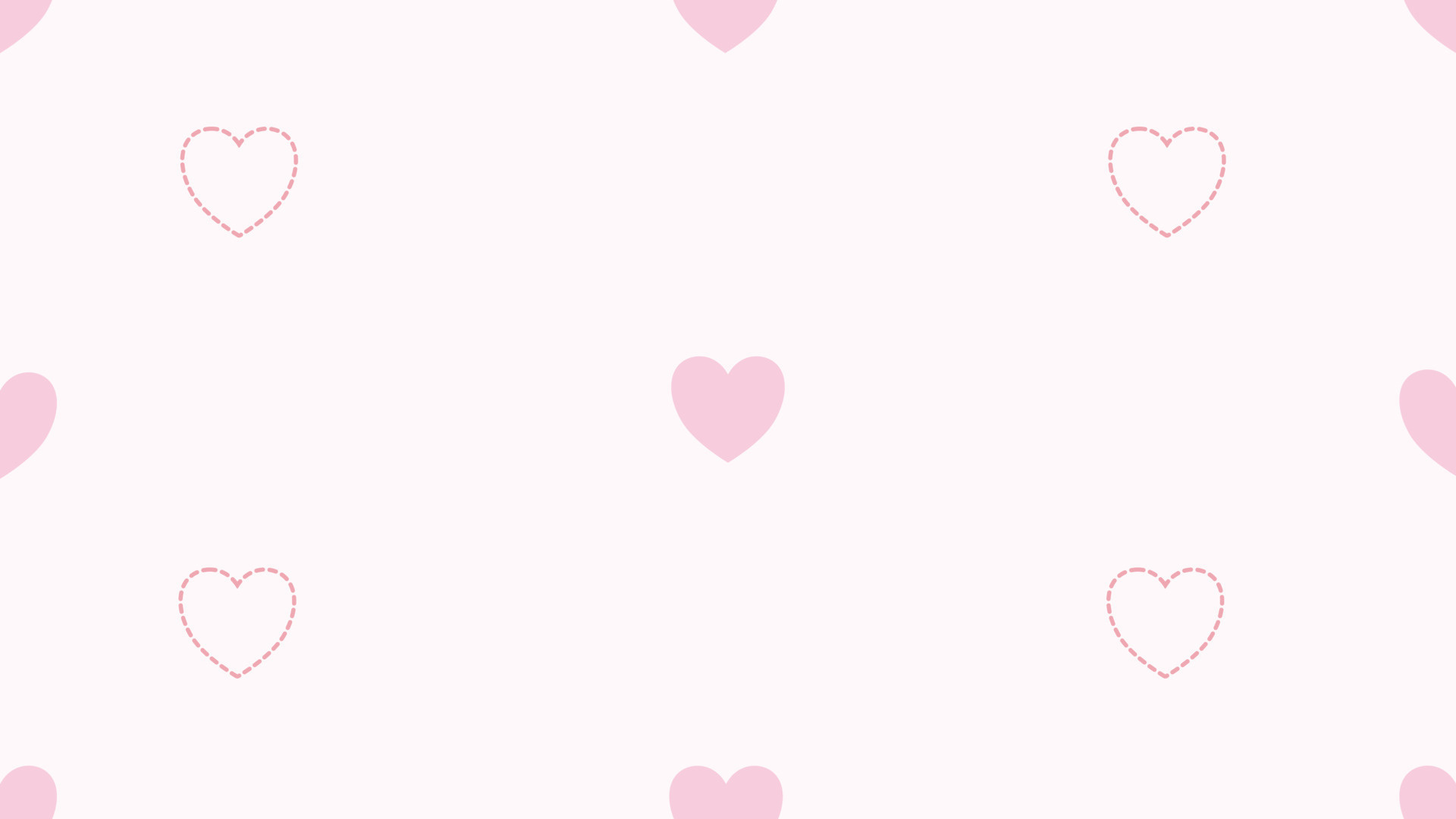 dashed pink heart outline, solid pastel pink heart, minimalist heart pattern, Full HD Desktop wallpaper