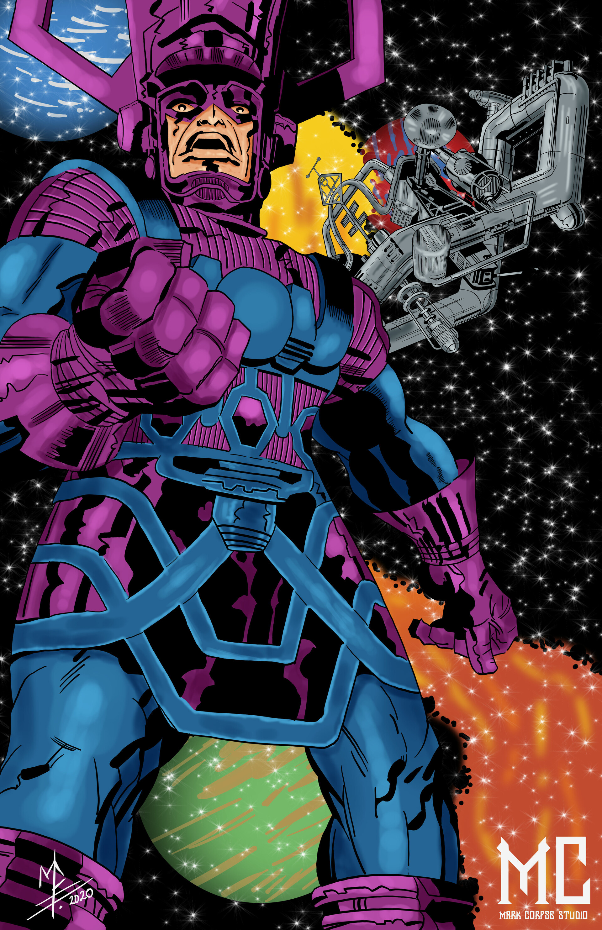 ArtStation, Fan art Galactus, Marvel villain, Striking visuals, 1920x2970 HD Phone