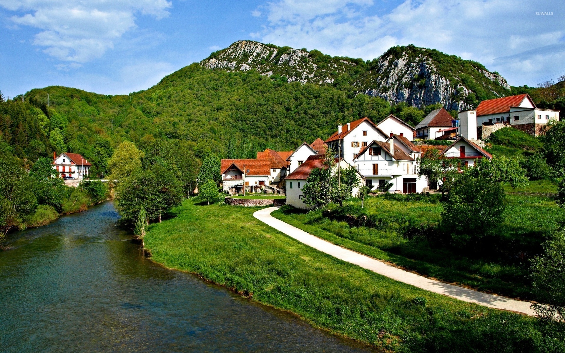 Small town by the river, World wallpapers, 1920x1200 HD Desktop