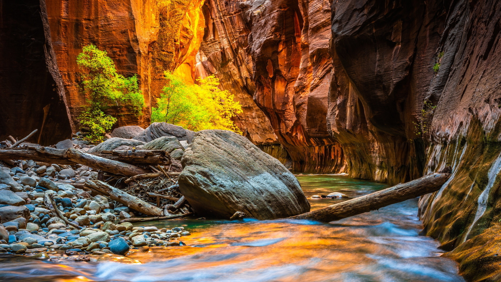 Zion Narrows Canyon, Utah State, United States, Beautiful Views, 1920x1080 Full HD Desktop