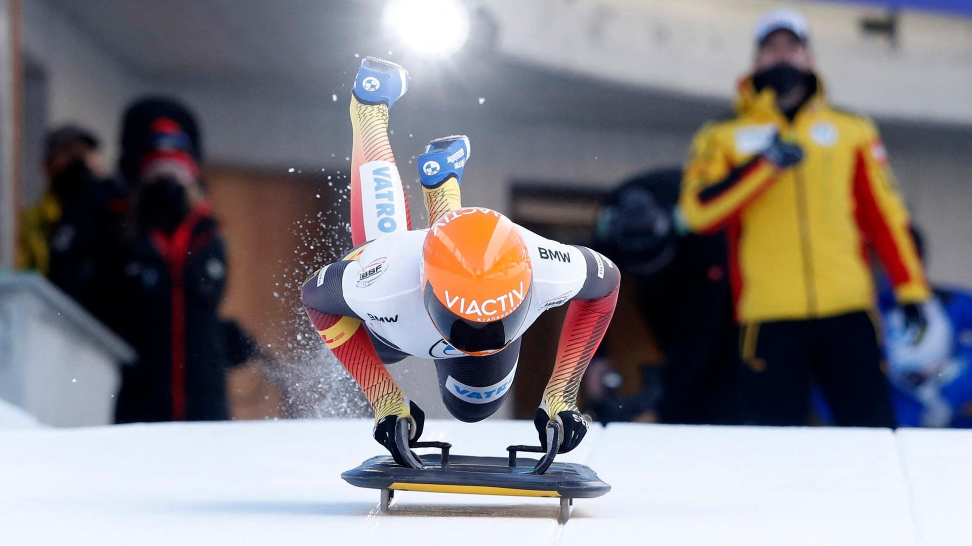 Alexander Gassner, High-speed skeleton slides, Podium finisher, Fearless competitor, 1920x1080 Full HD Desktop