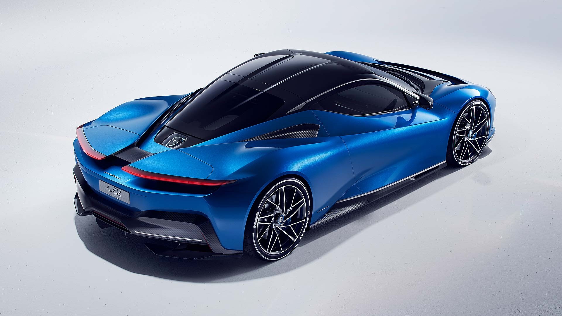Pininfarina Battista, electric hypercar, white studio backdrop, Full HD Desktop wallpaper