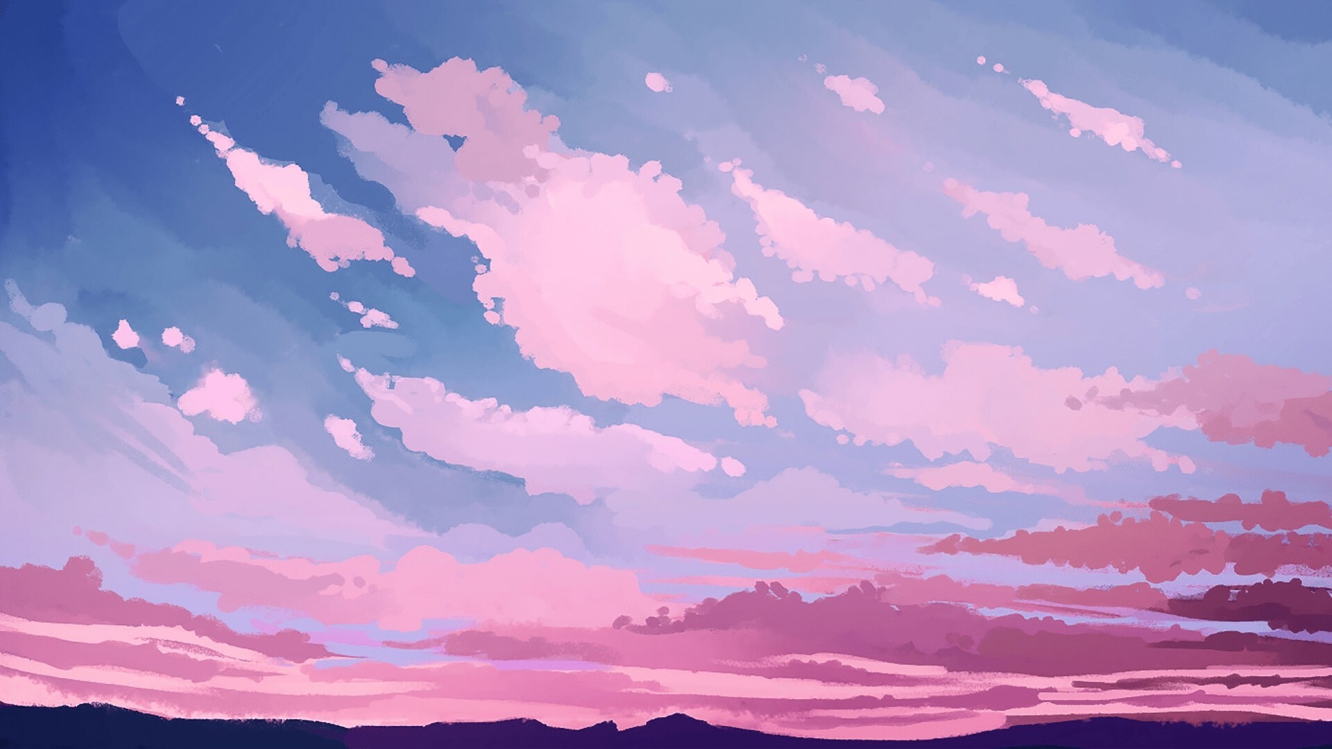 Clouds, Pink hues, Dreamy atmosphere, Peaceful ambiance, 1920x1080 Full HD Desktop