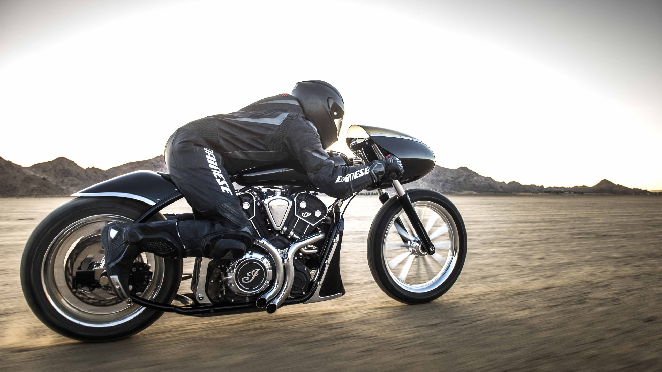 Black Bullet Acceleration, Indian Motorcycles Wallpaper, 2560x1440 HD Desktop