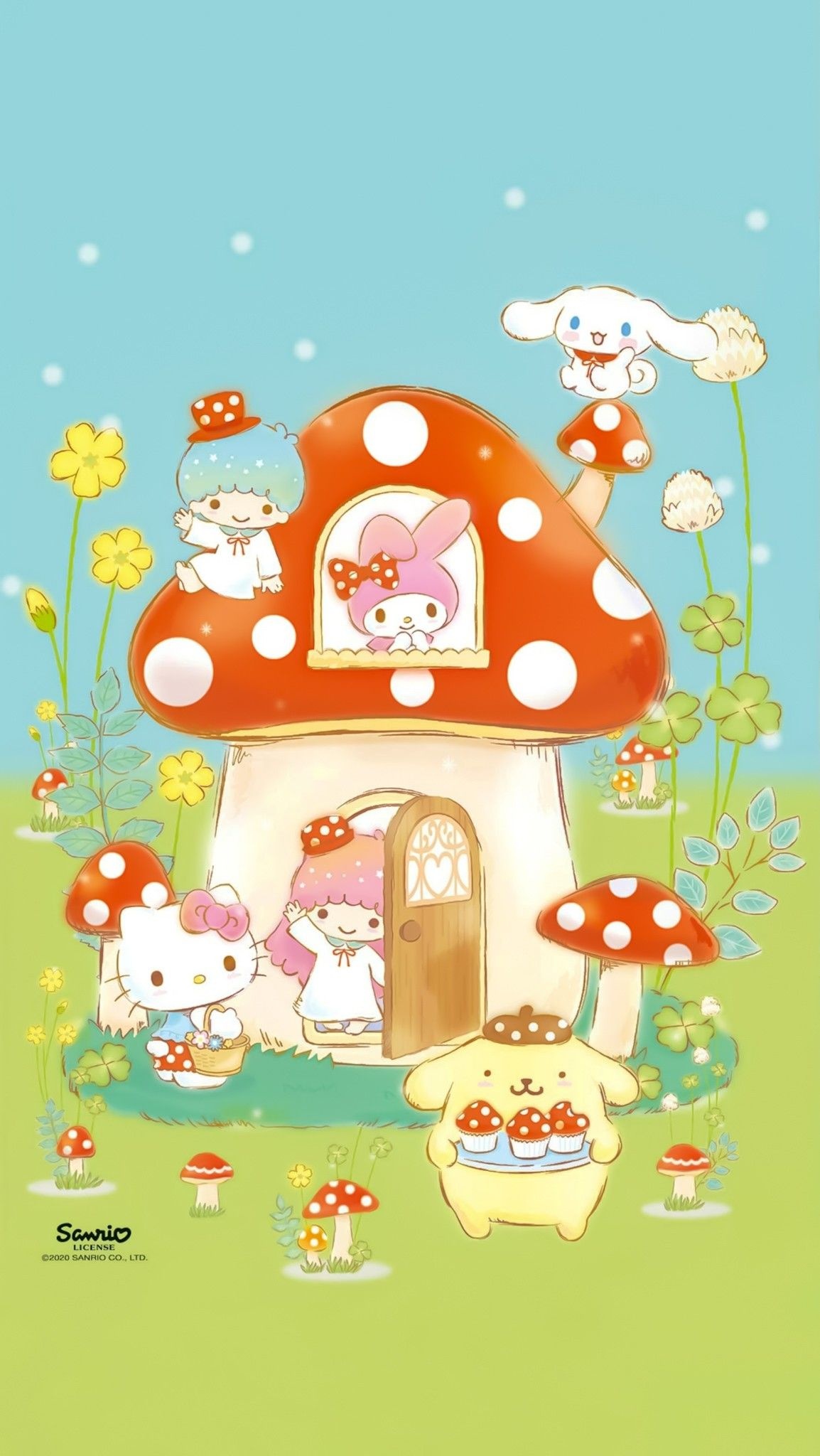 My Melody, Hello Kitty, Little Twin Stars, Pompompurin, Cinnamoroll, HD Phone wallpaper