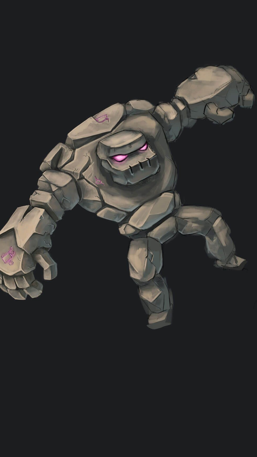 Golem, Massive being, Stone construct, Imposing figure, 1080x1920 Full HD Phone