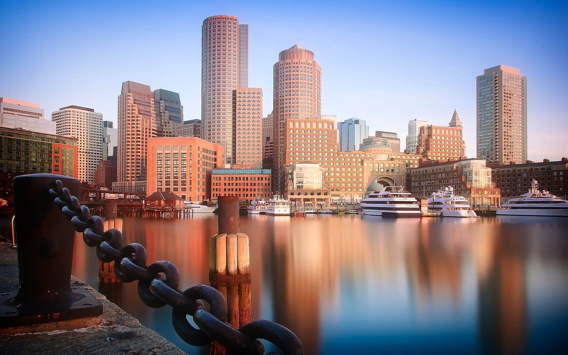 Boston Skyline, Travels, Vector Wallpaper, Massachusetts, 1920x1200 HD Desktop