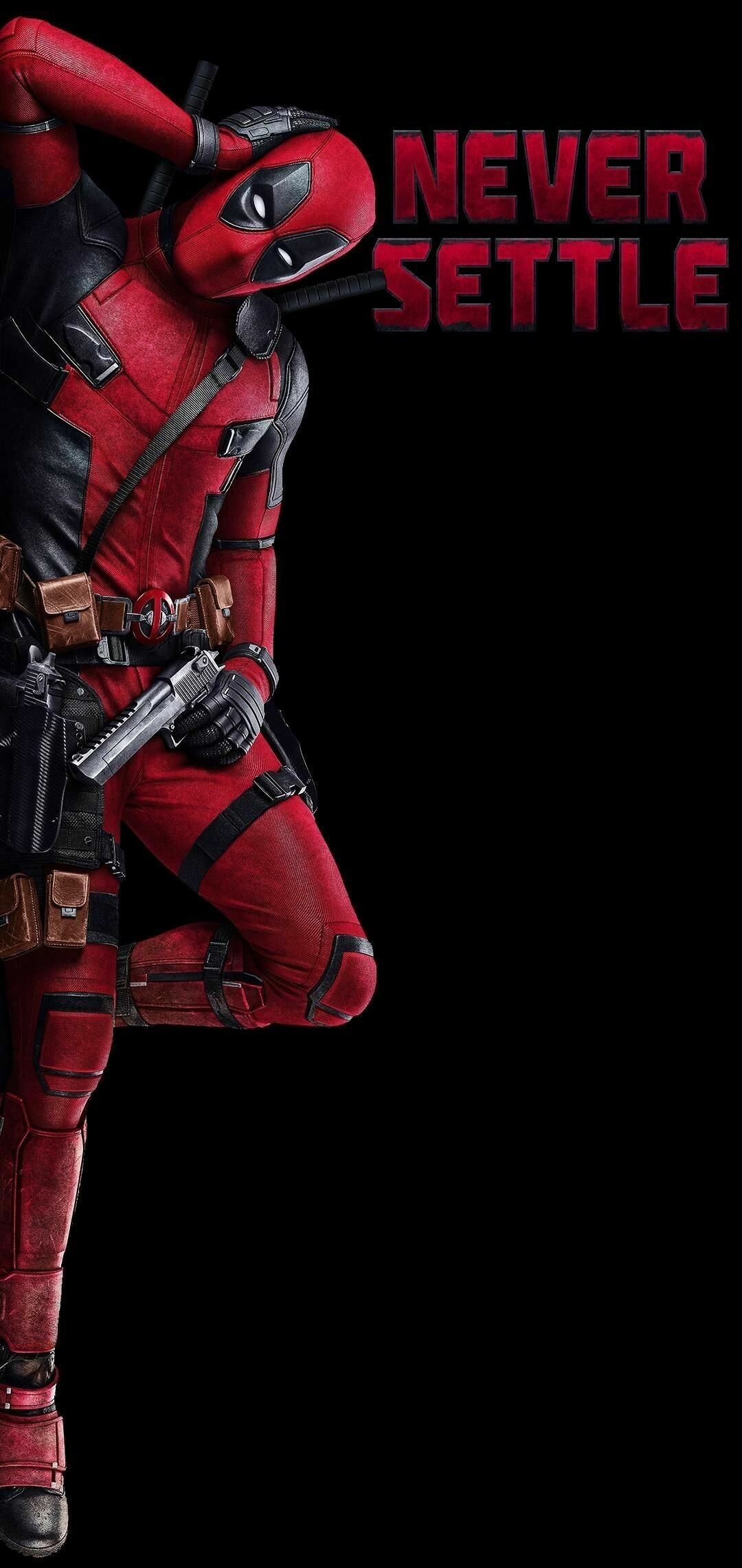 Never Settle, Deadpool Wallpaper, 1080x2280 HD Phone