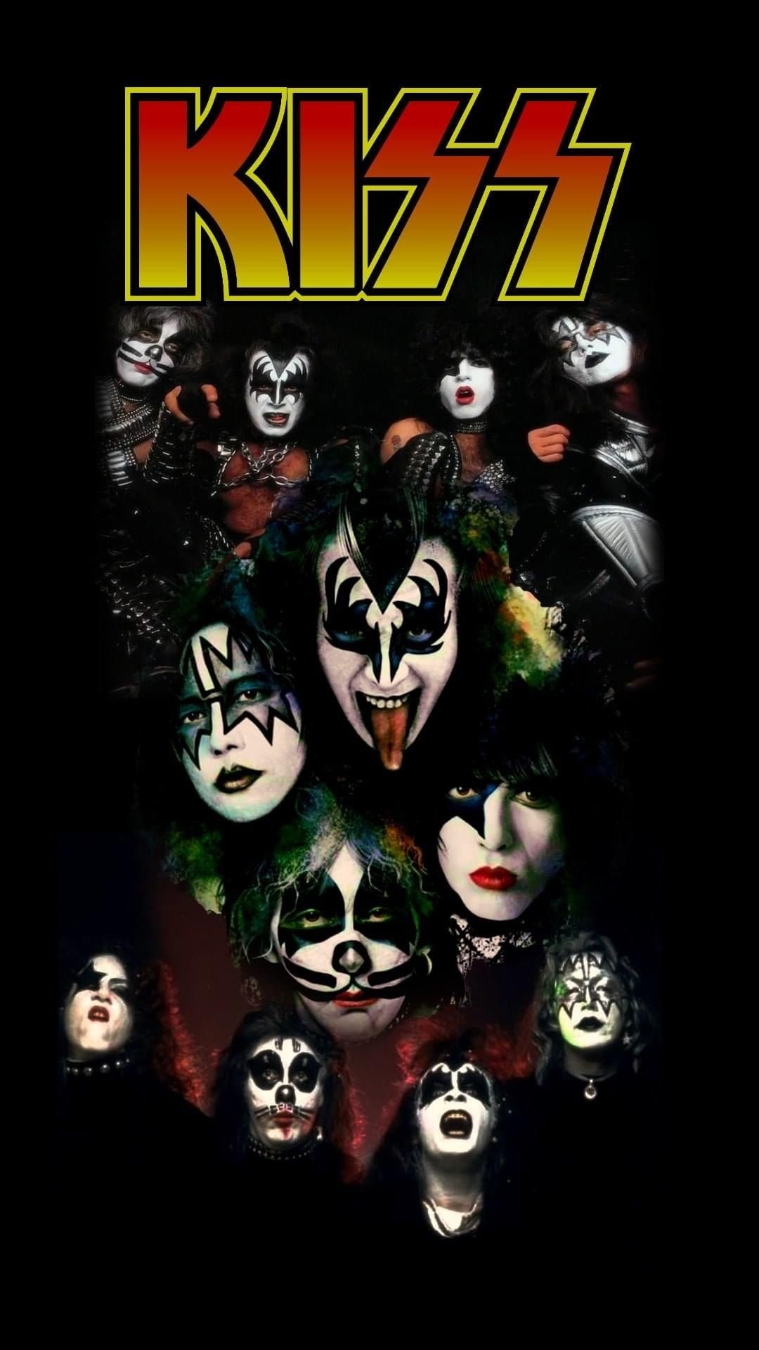 KISS Band, Rock and roll music, Artistic tribute, Creative artwork, 1080x1920 Full HD Phone