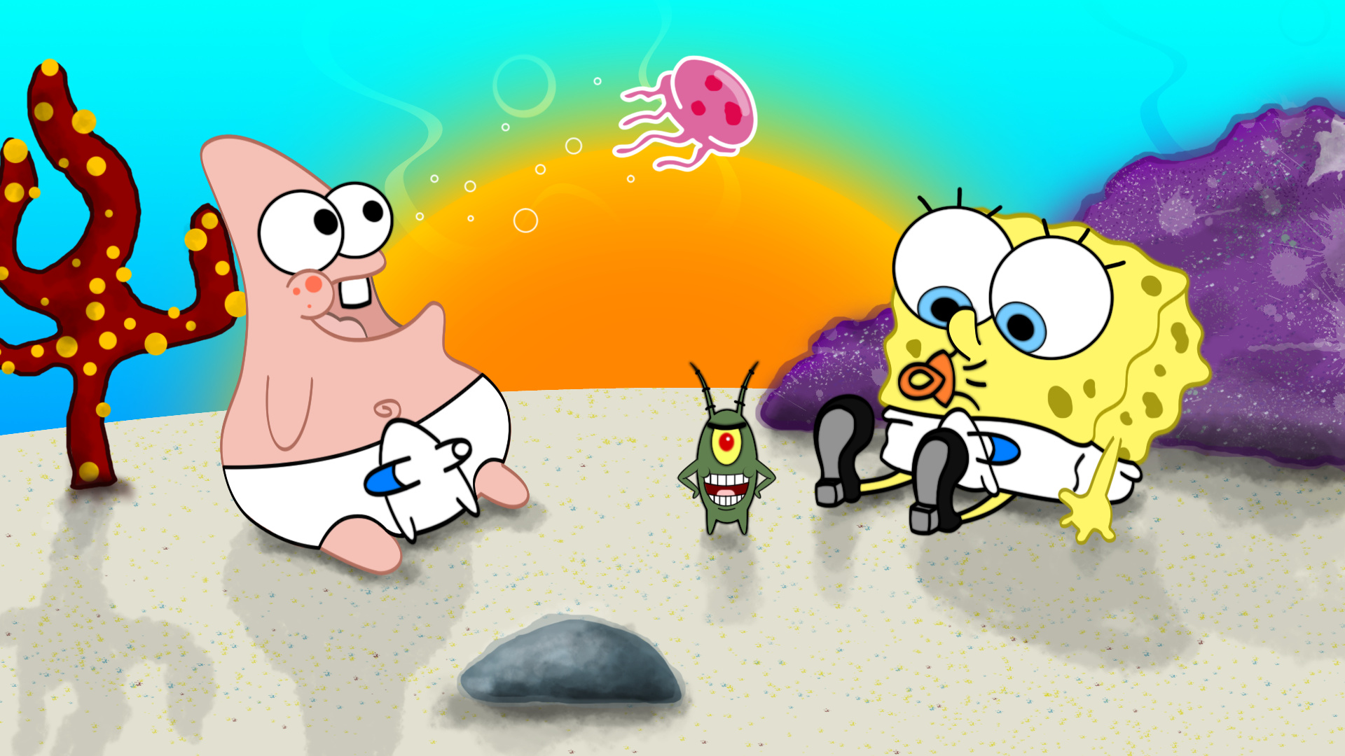 SpongeBob SquarePants wallpaper, Colorful and vibrant, 1920x1080 Full HD Desktop