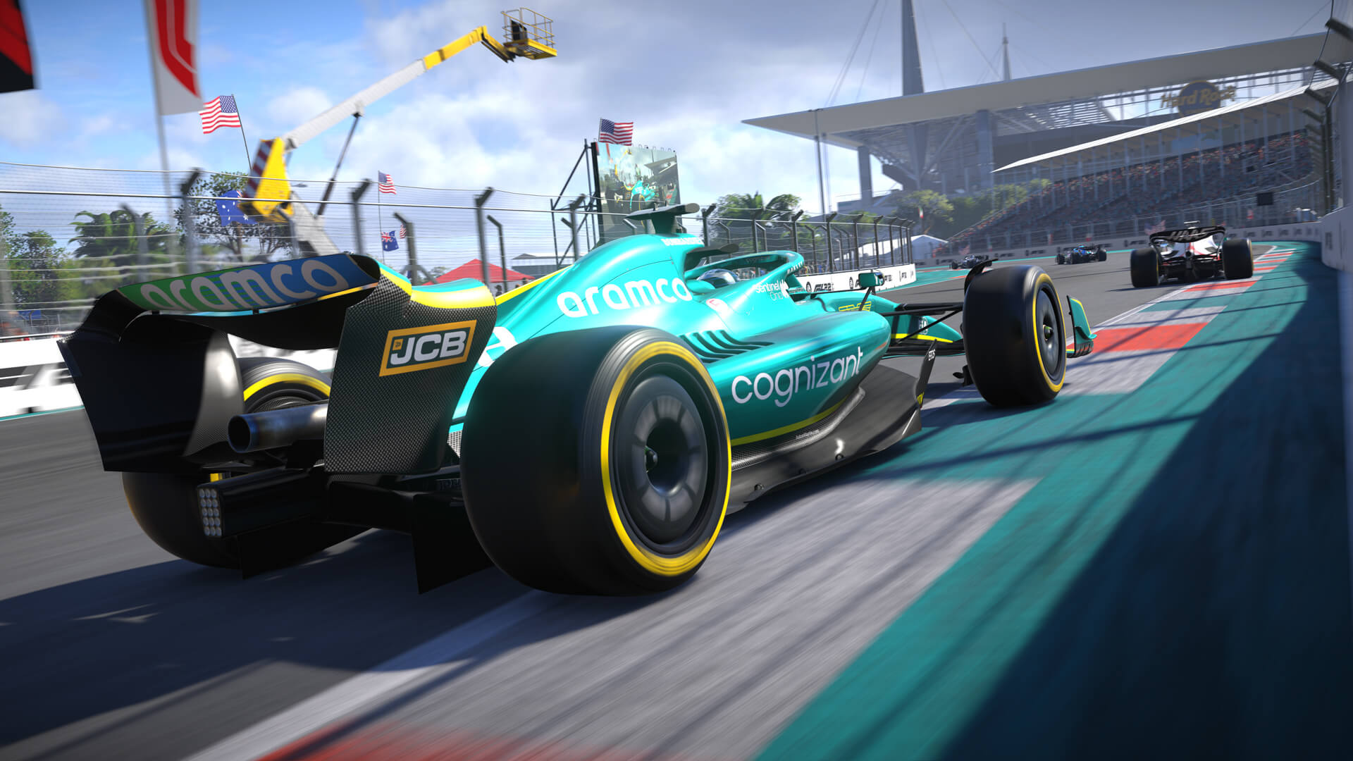 Aston Martin AMR22, Miami International Autodrome, F1 22 video game, Full HD Desktop wallpaper