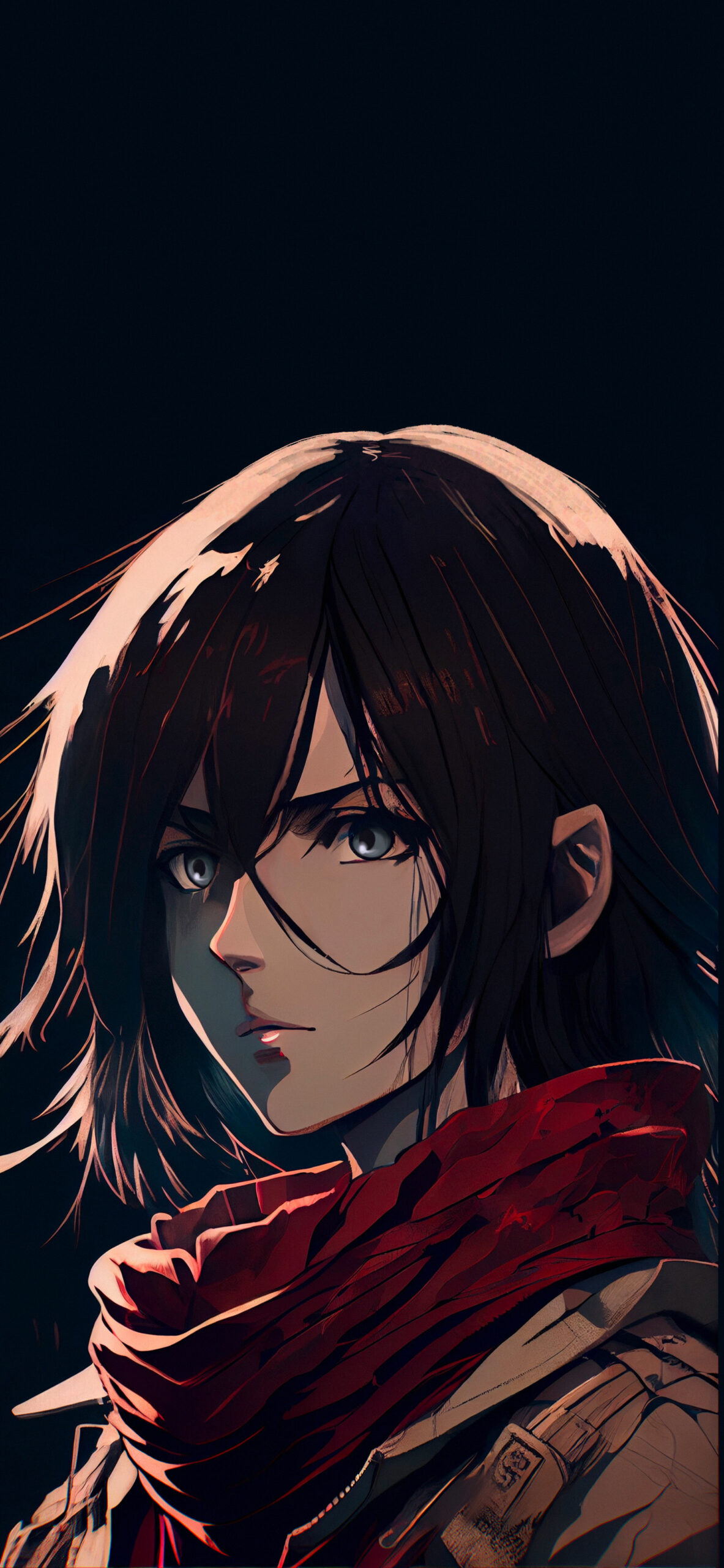 Mikasa Ackerman, red scarf, Survey Corps uniform, HD Phone wallpaper