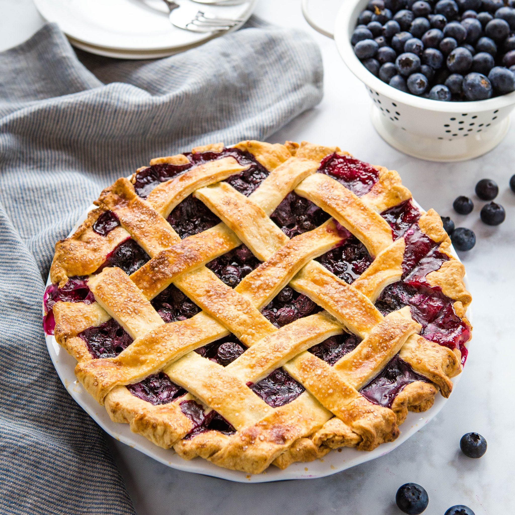 Classic blueberry pie, Refreshing summer dessert, Sweet and tangy, Bursting with berries, 2050x2050 HD Phone