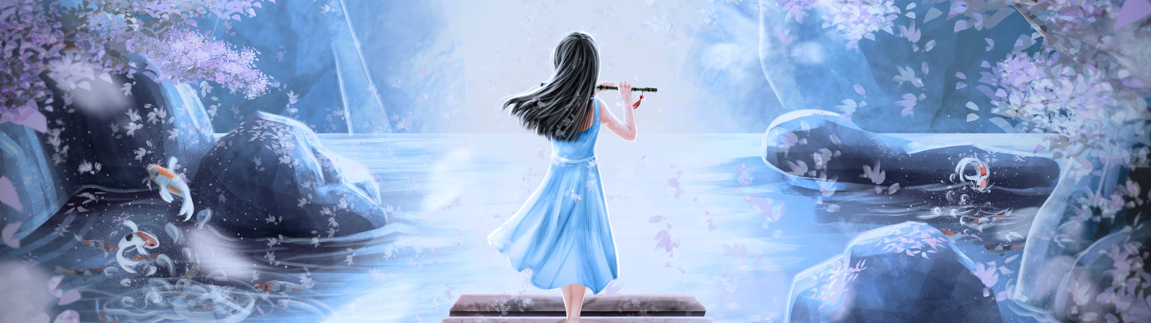 Cool Girly, Dreamy Flute, Music Inspiration, 3840x1080 Dual Screen Desktop