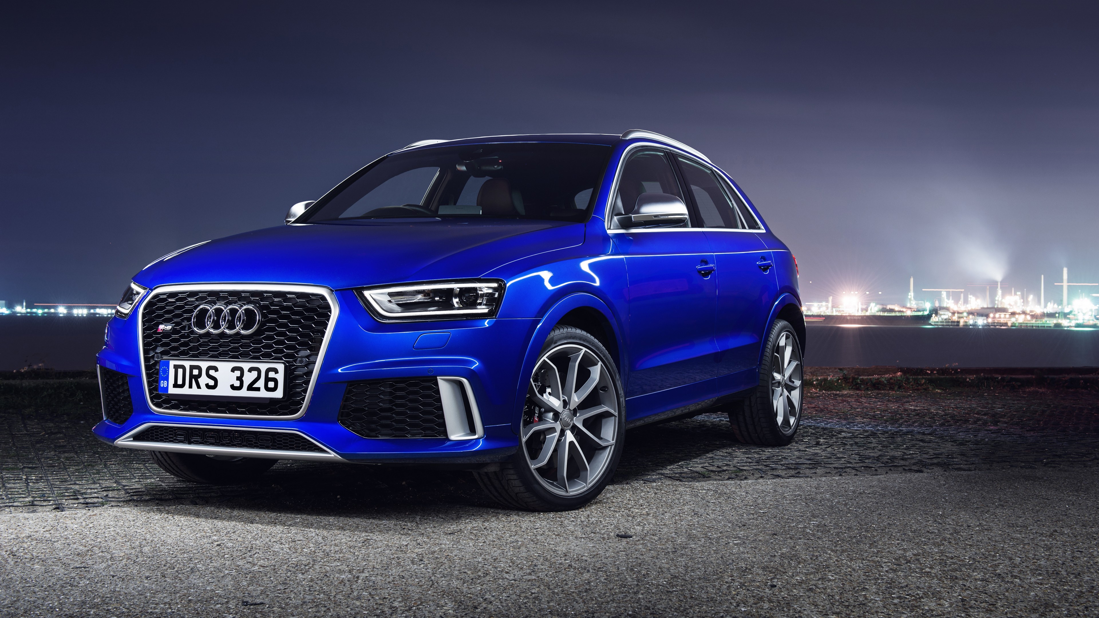 Audi Q3, Rs q3 crossover, Cuv city night blue, 3840x2160 4K Desktop