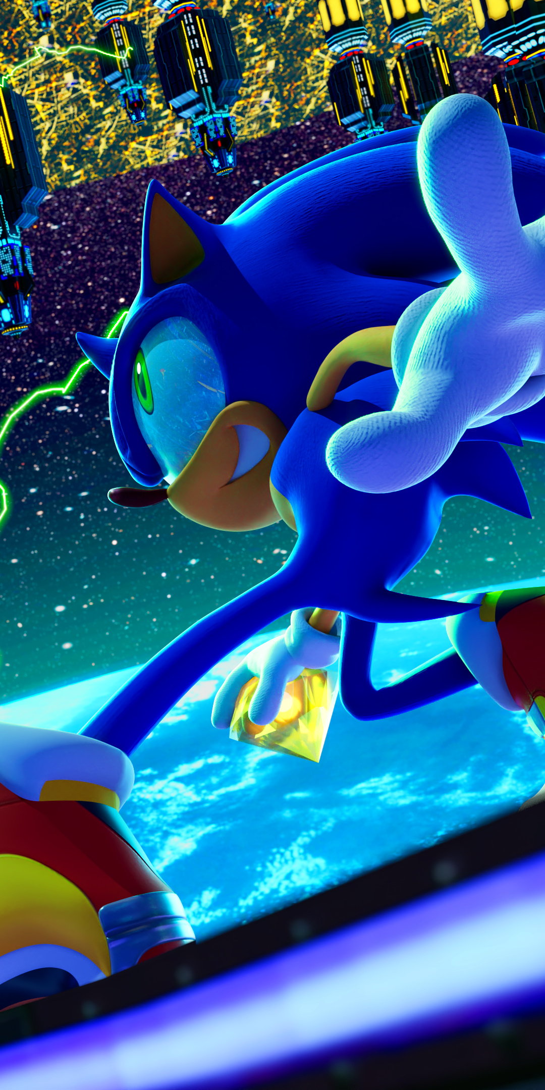 Sonic the Hedgehog, yellow Chaos Emerald, Space Colony ARK, HD Phone wallpaper