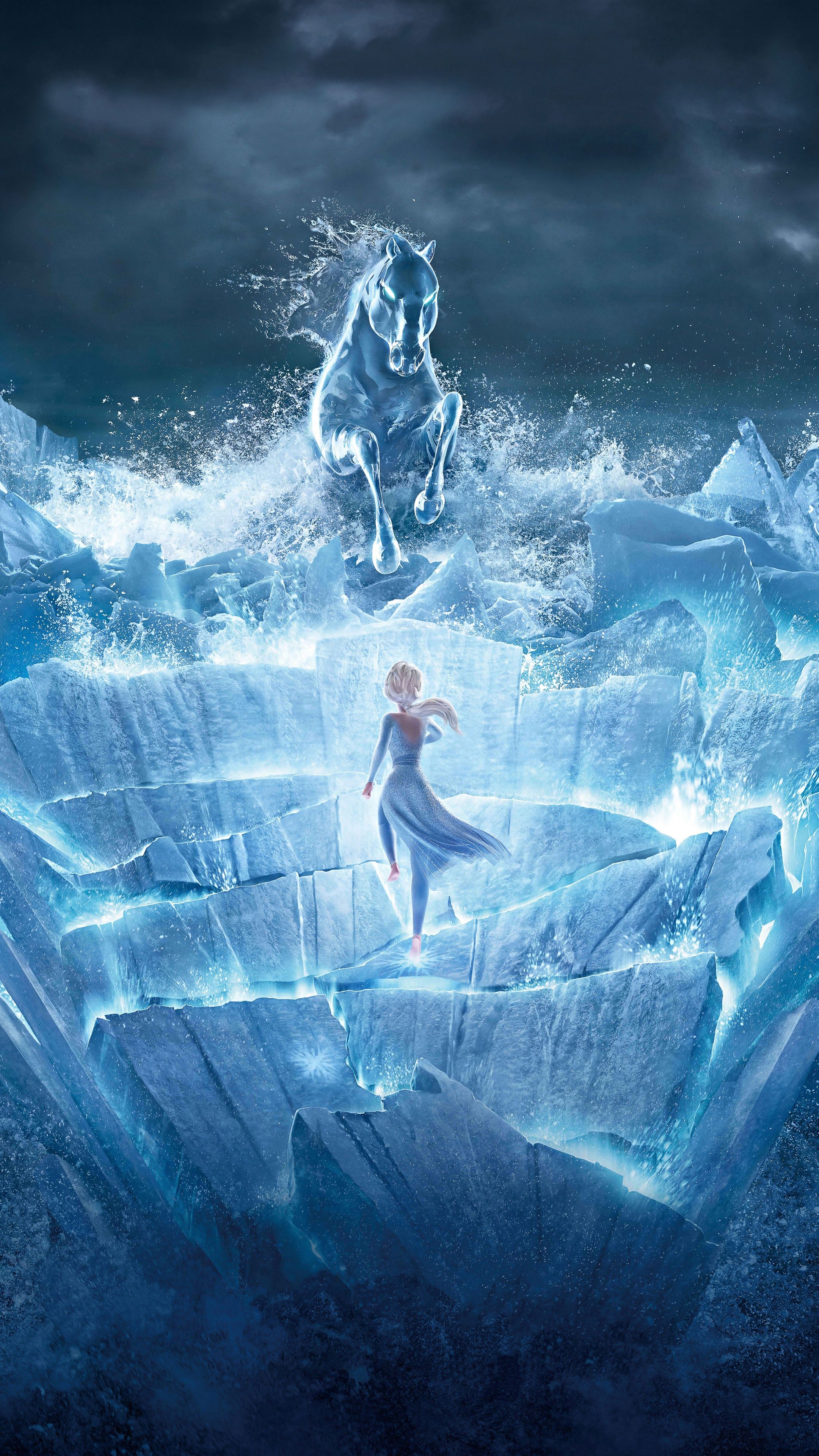 Elsa, The Nokk, Dark Sea, 4K Phone wallpaper