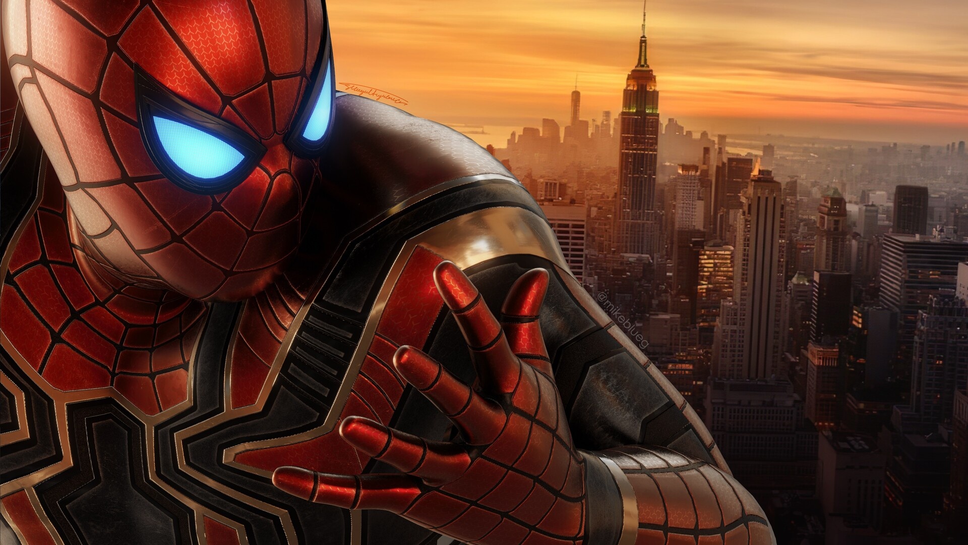 Iron Spider, Artstation wallpapers, Spiderman suit, Superhero artwork, 1920x1080 Full HD Desktop