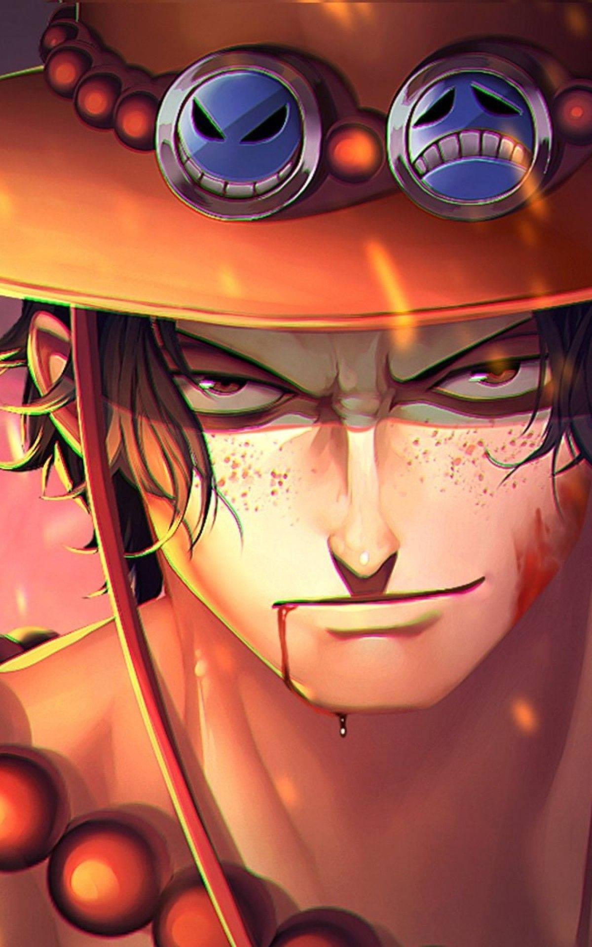 Portgas D. Ace, Ace's orange hat, red bead necklace, HD Phone wallpaper