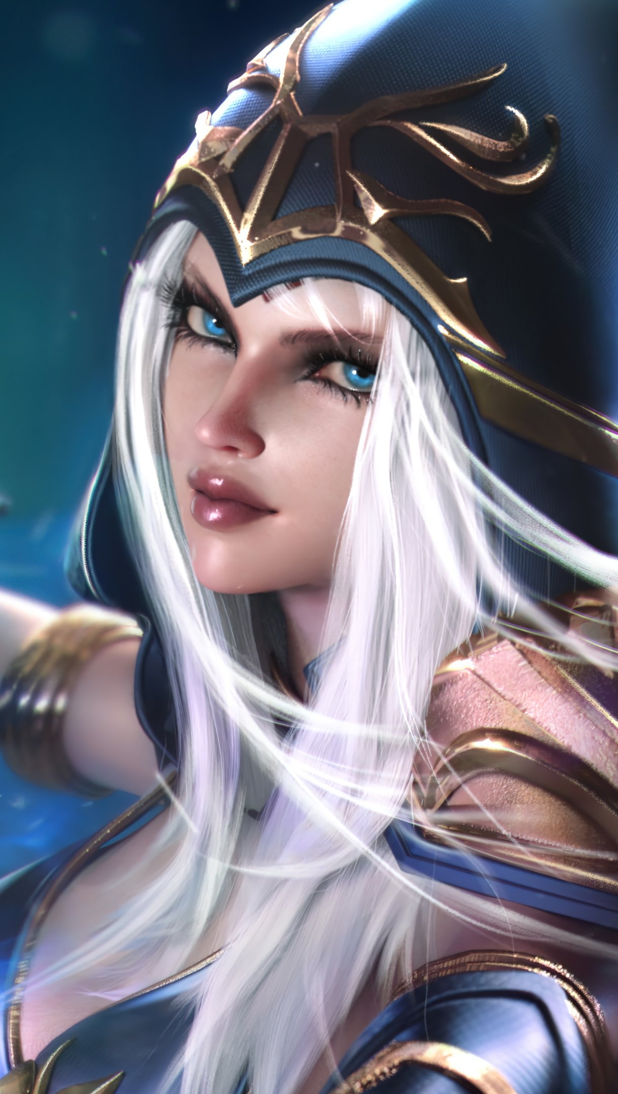 Ashe, League of Legends, 4K Ultra HD wallpaper, Stunning visuals, 1220x2160 HD Phone