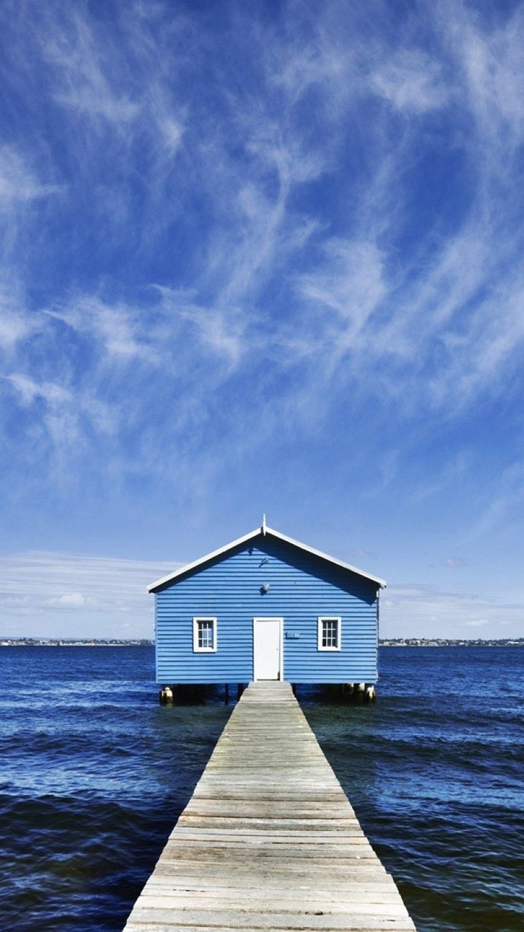 Blue Boat House, House Wallpaper, 1080x1920 Full HD Phone