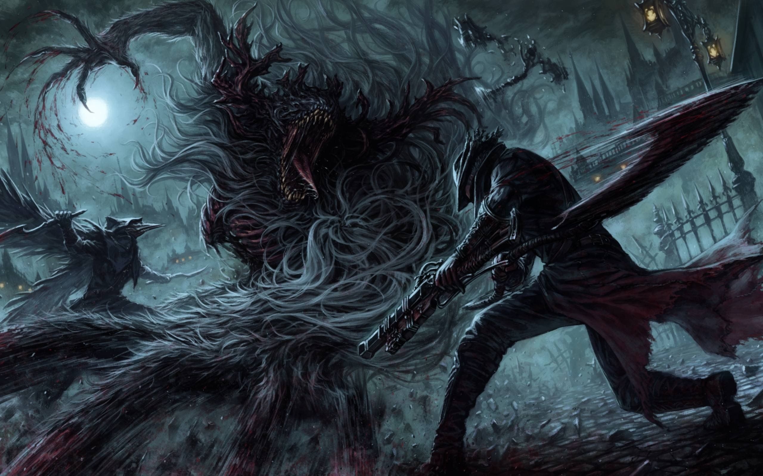 Vicar Amelia, Bloodborne Hunter, Eileen the Crow, HD Desktop wallpaper