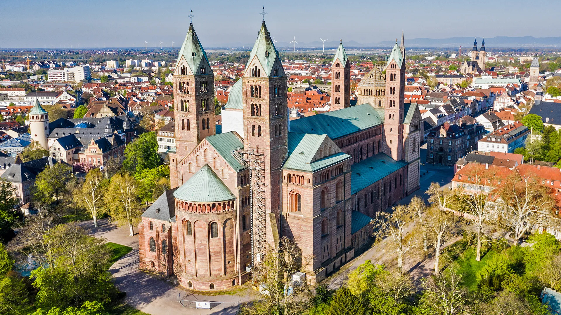 Speyer Cathedral, Romanesque church, Iconic structure, Historic monument, 1920x1080 Full HD Desktop