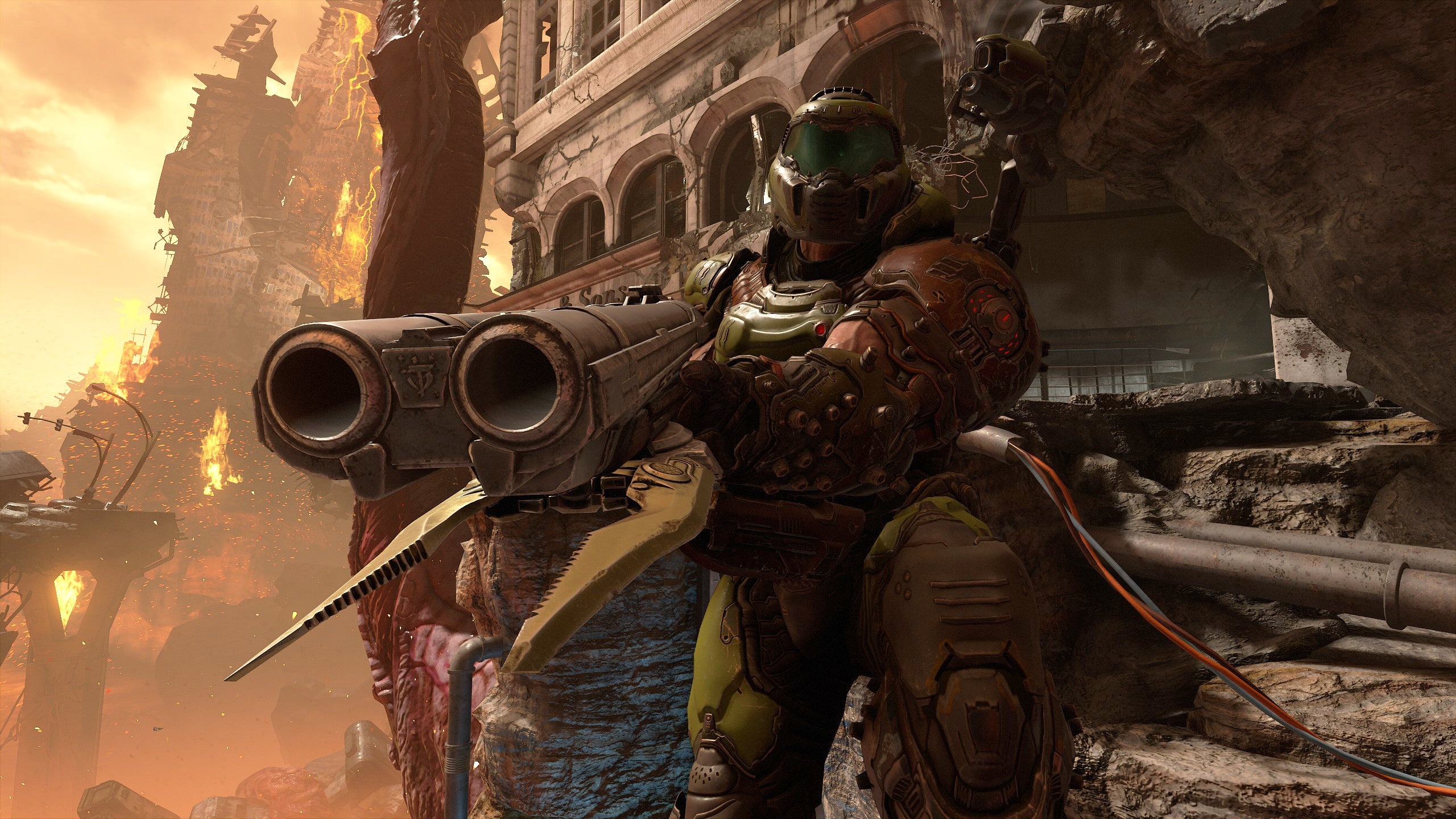 Doom Slayer, Super Shotgun, Hell on Earth, HD Desktop wallpaper