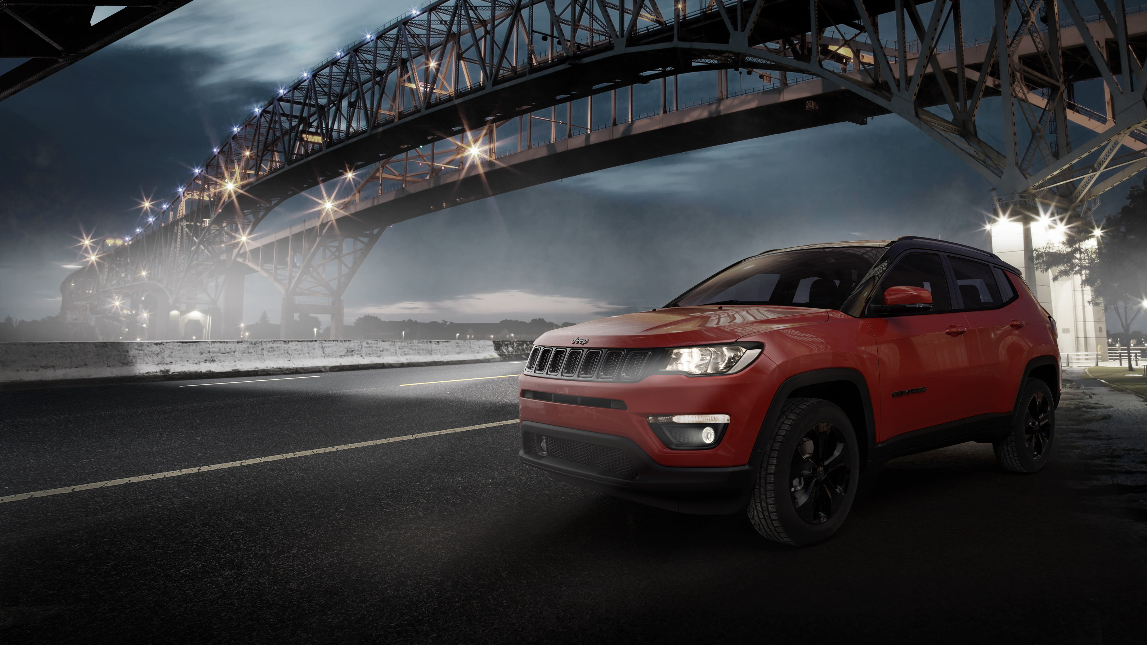 Jeep Compass, Orange SUV, Supercarwalls, Car wallpaper, 3840x2160 4K Desktop