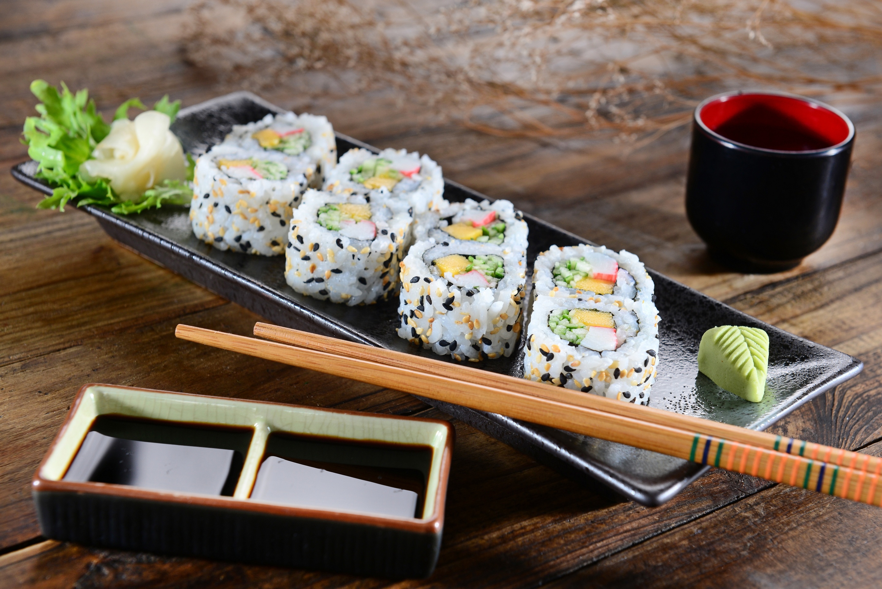 Japanese kitchen wallpaper, Sushi rolls, Exquisite presentation, Desktop background, 2880x1930 HD Desktop