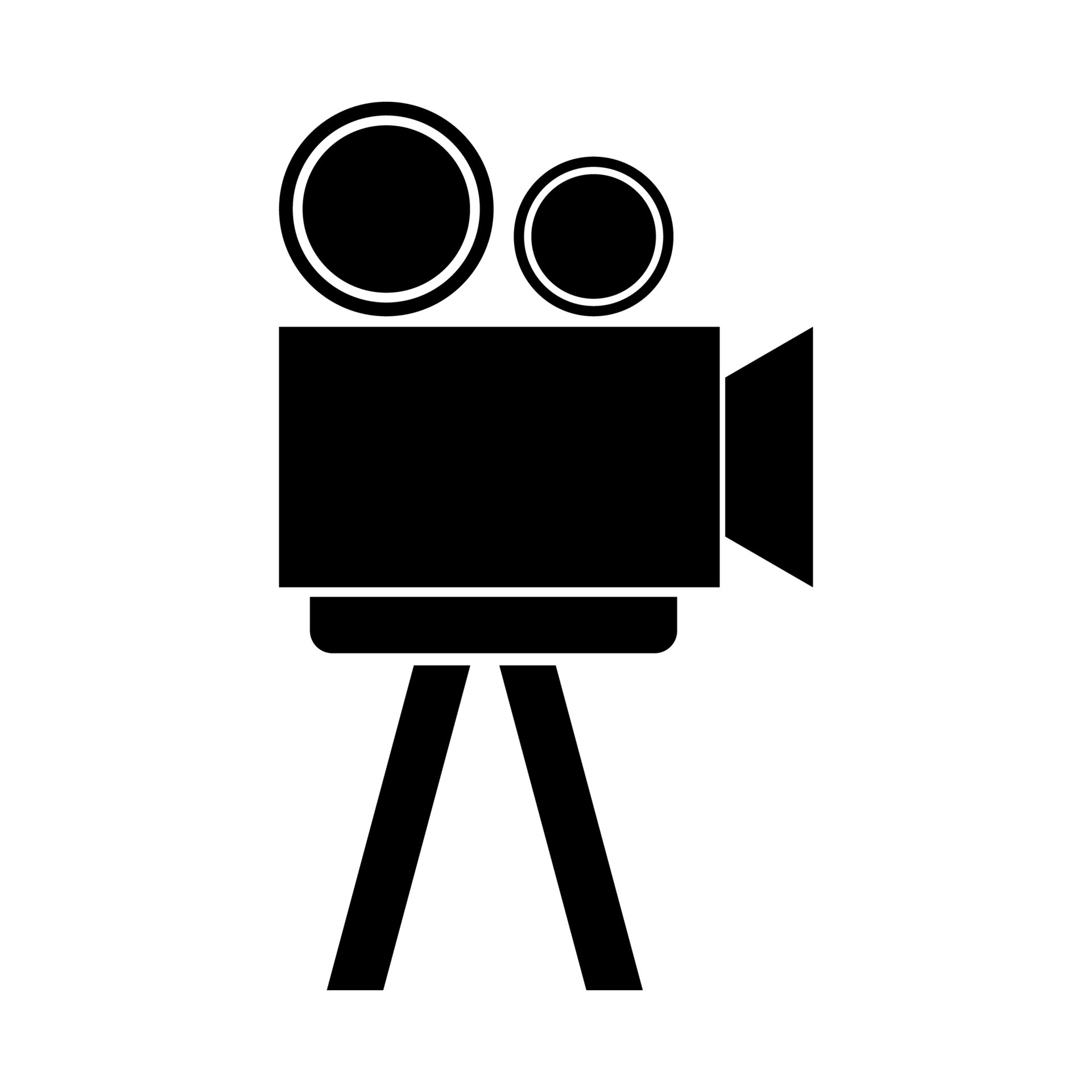 Cinematograph, Black Icon, Graphic Design, Vector Art, 1920x1920 HD Phone