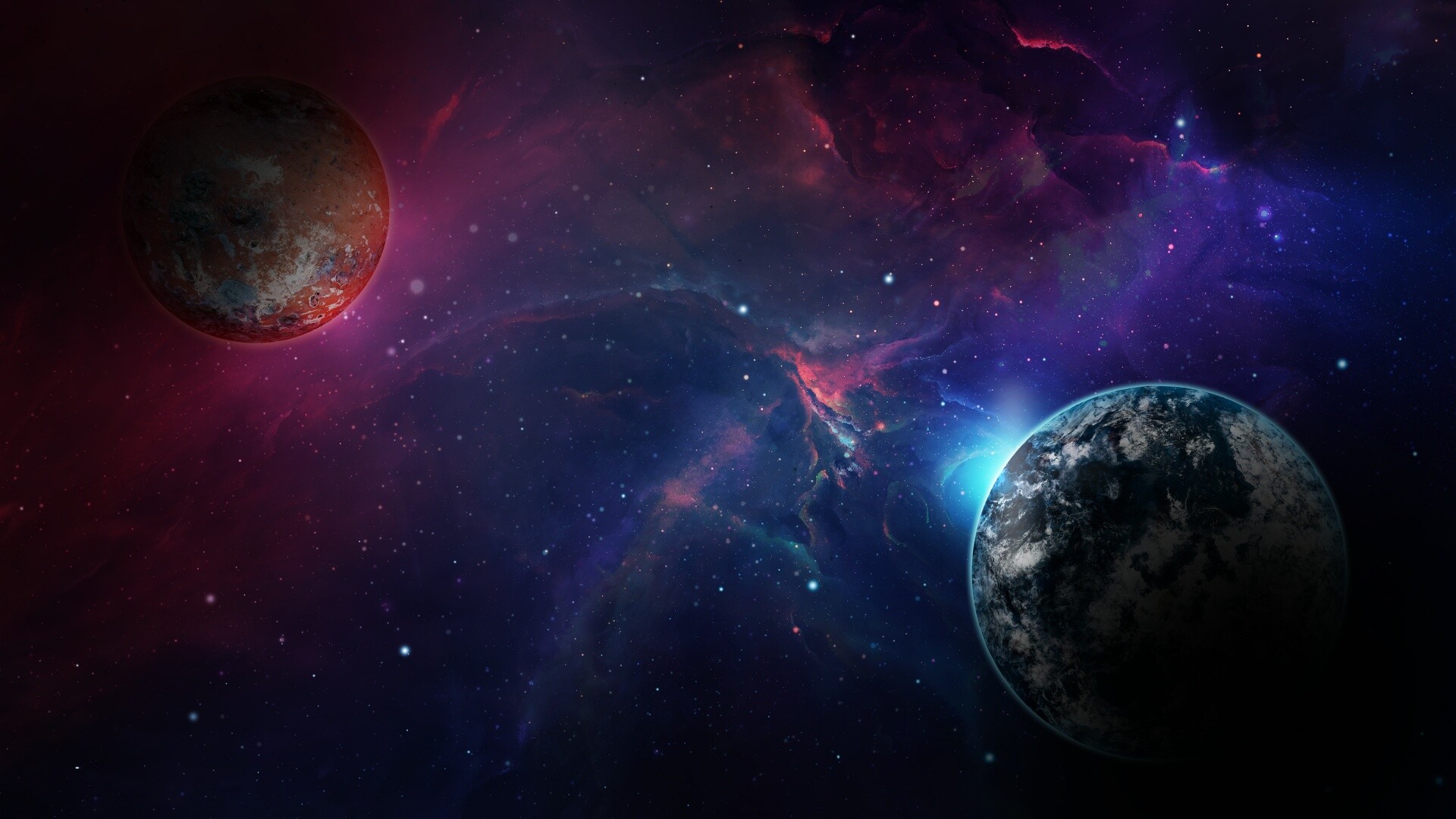 Space planet wallpaper, KDE store, Celestial beauty, Digital artwork, 1920x1080 Full HD Desktop